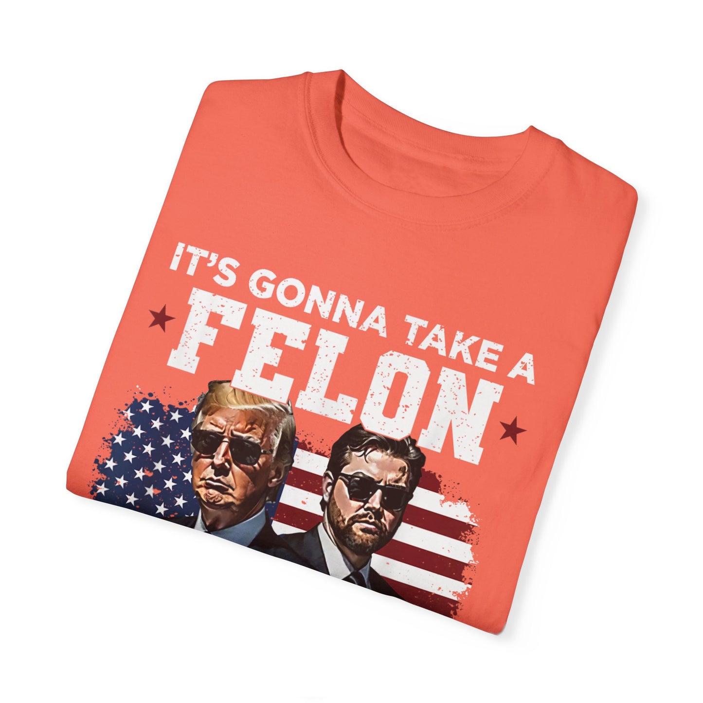 Unisex Garment-Dyed T-Shirt - D.O.G.E. American Flag Design