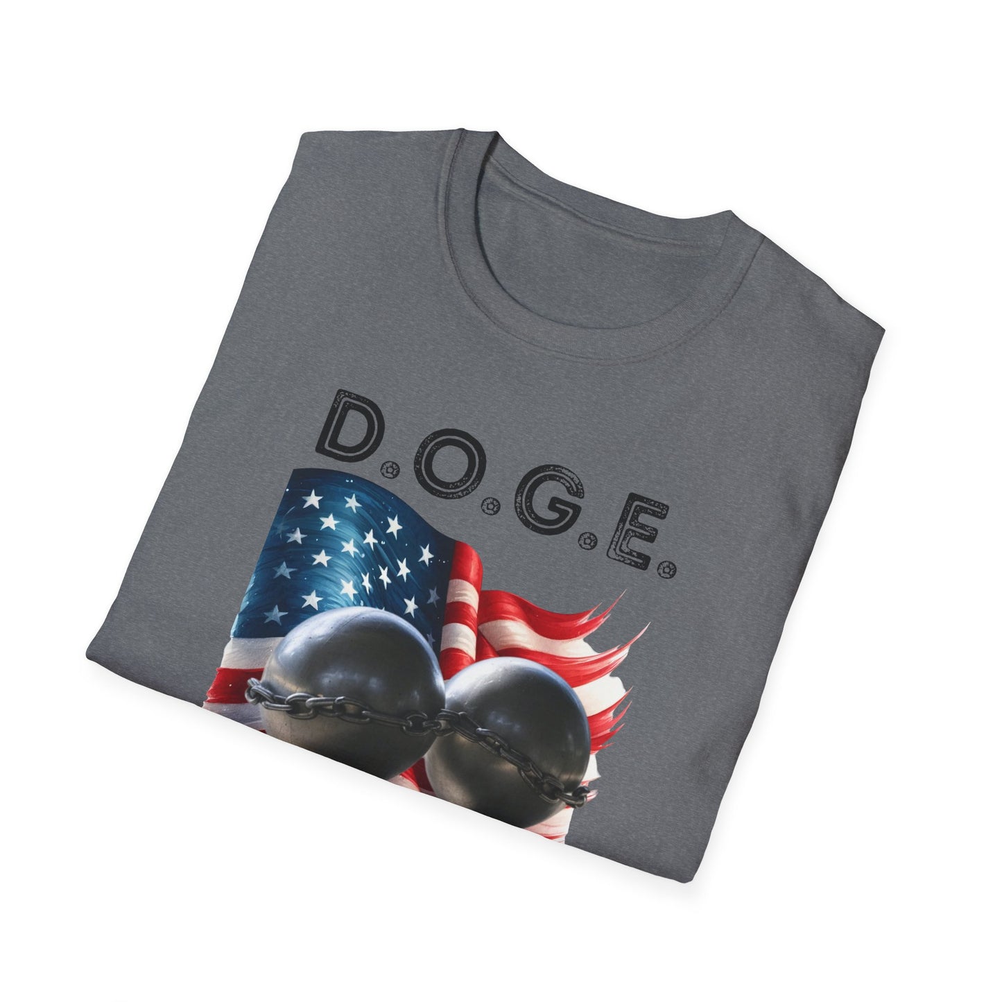 D.O.G.E. In Big Balls We Trust Unisex Softstyle T-Shirt - Fun Graphic Tee for Dog Lovers