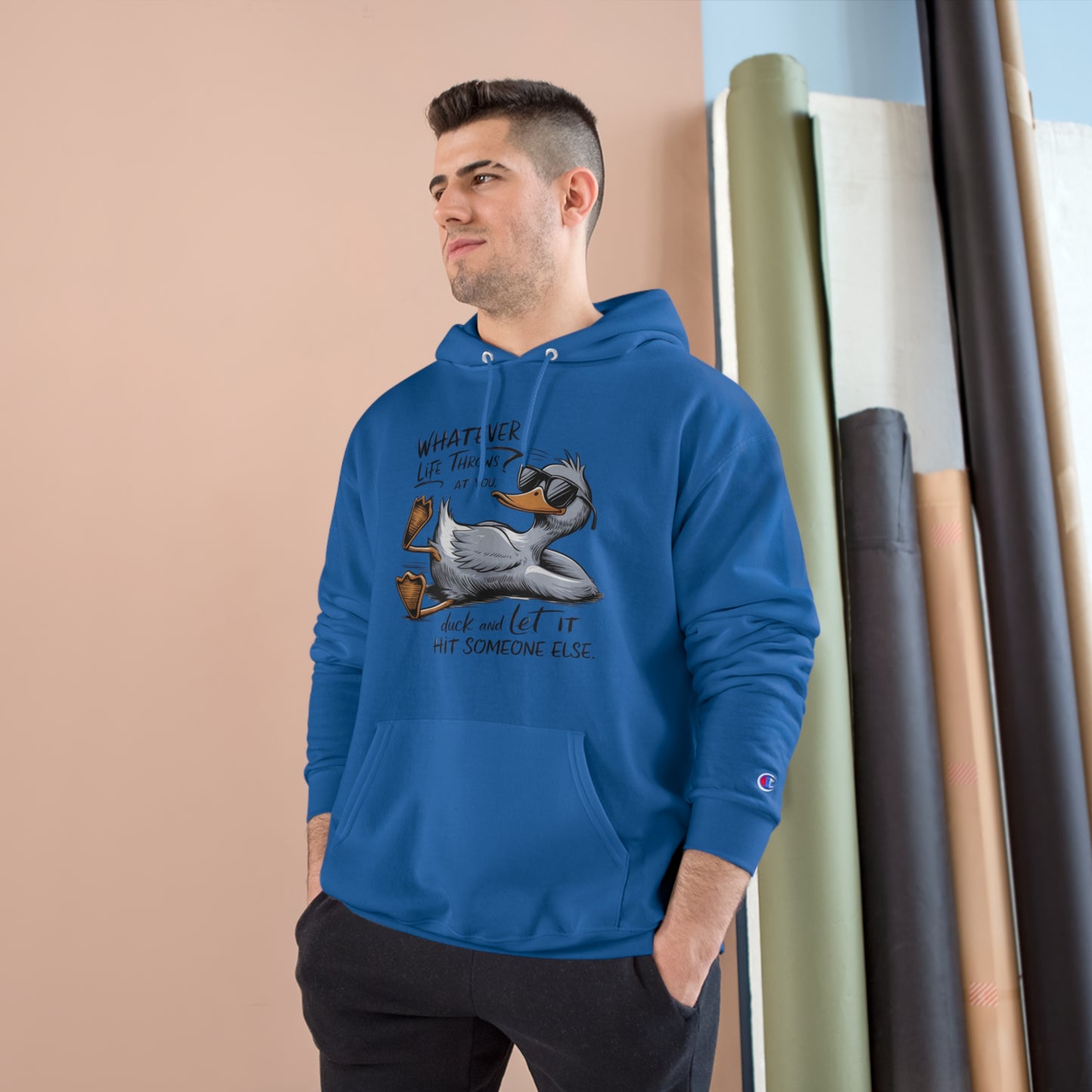 Humorous Duck Quote Champion Hoodie - Perfect for Casual Wear and Gift