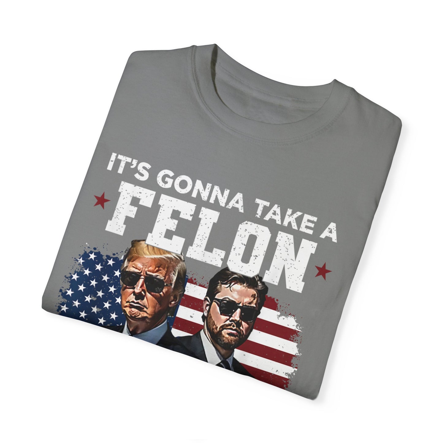 Unisex Garment-Dyed T-Shirt - D.O.G.E. American Flag Design