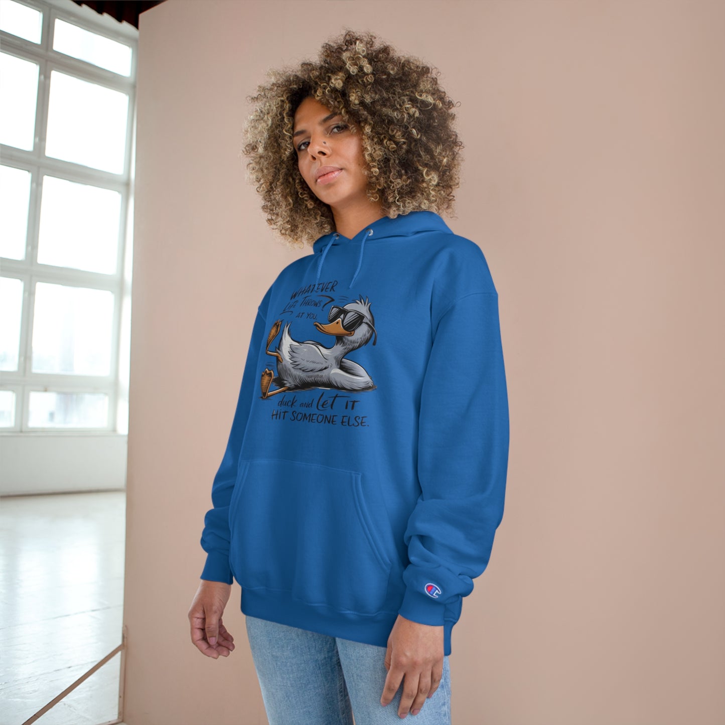Humorous Duck Quote Champion Hoodie - Perfect for Casual Wear and Gift