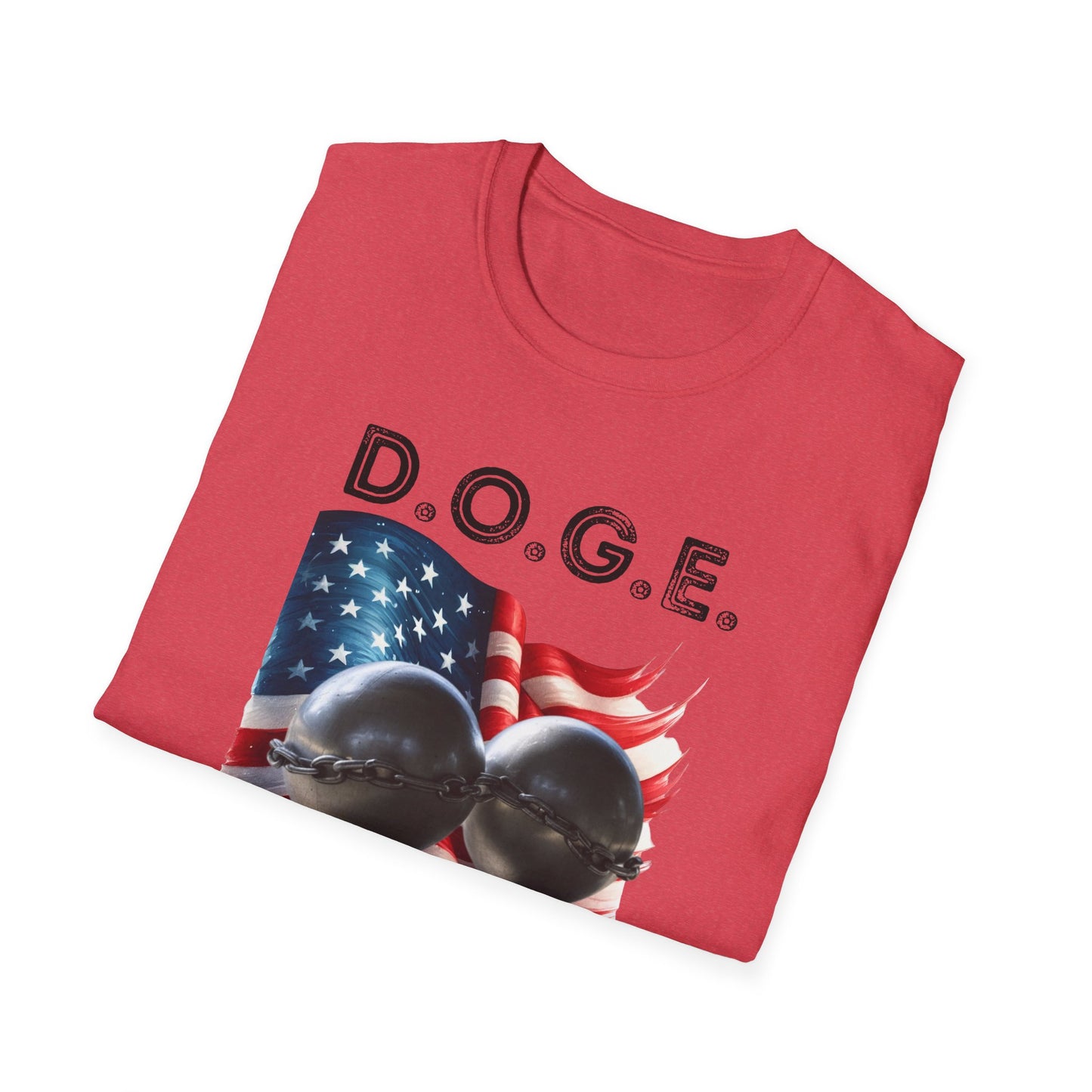 D.O.G.E. In Big Balls We Trust Unisex Softstyle T-Shirt - Fun Graphic Tee for Dog Lovers