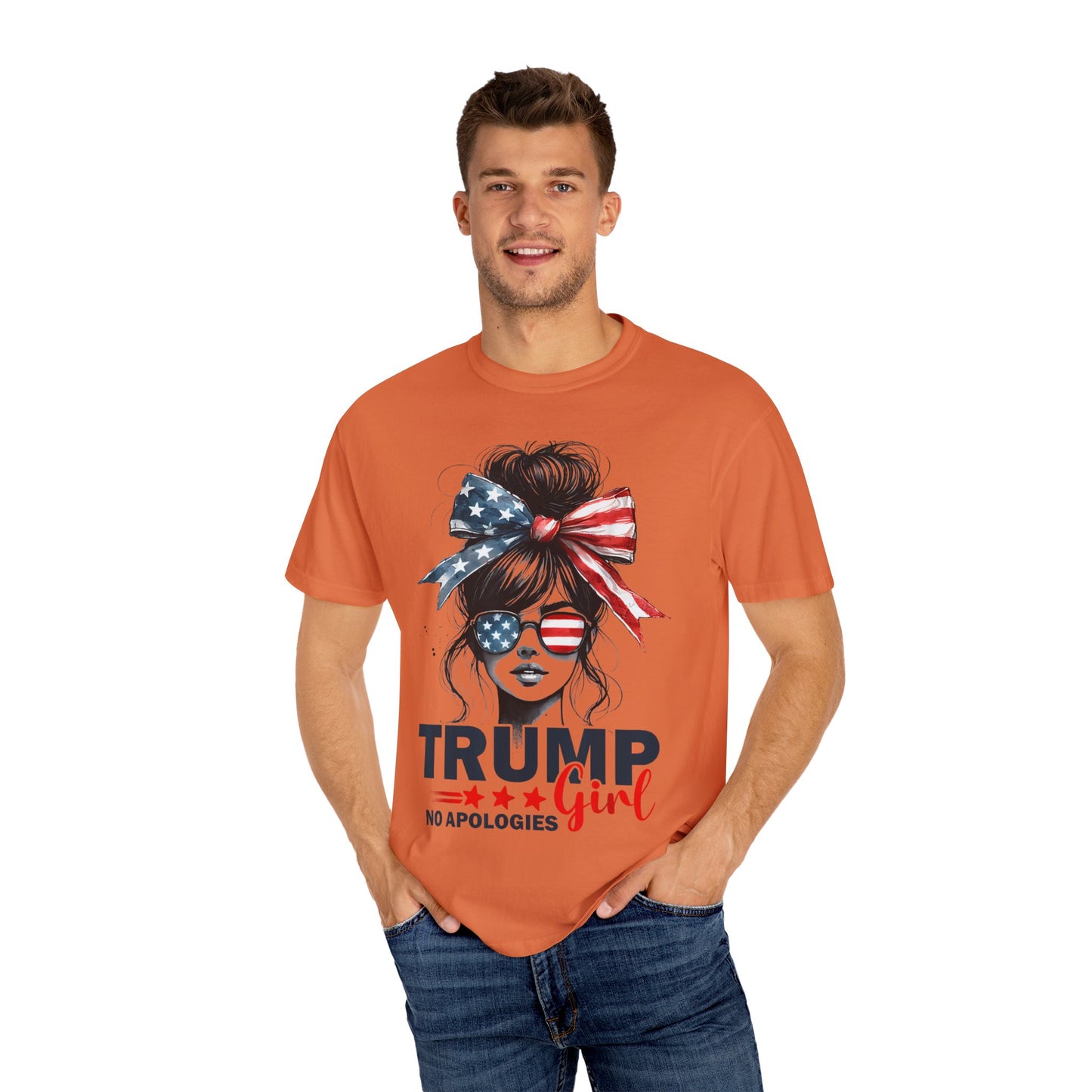 Patriotic Trump Girl T-Shirt - No Apologies