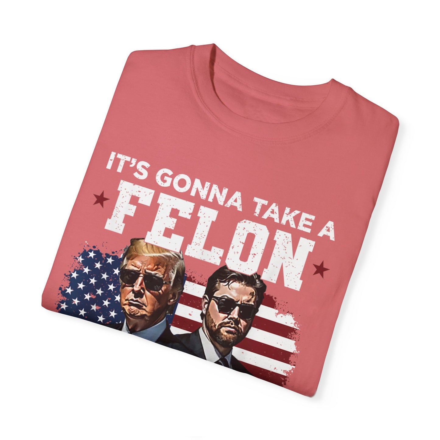 Unisex Garment-Dyed T-Shirt - D.O.G.E. American Flag Design
