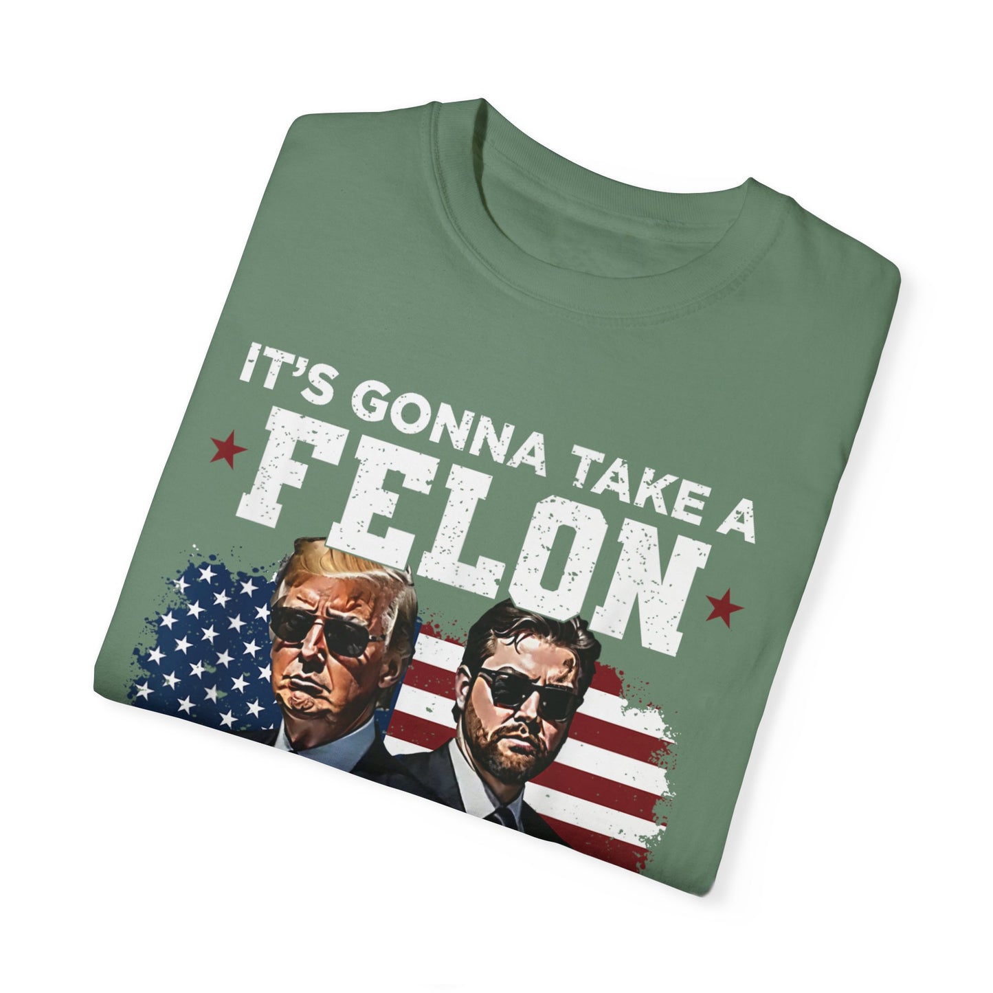 Unisex Garment-Dyed T-Shirt - D.O.G.E. American Flag Design