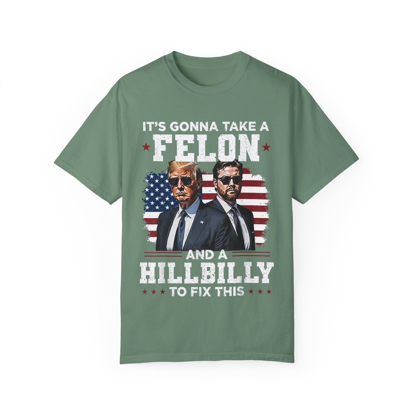 Unisex Garment-Dyed T-Shirt - D.O.G.E. American Flag Design