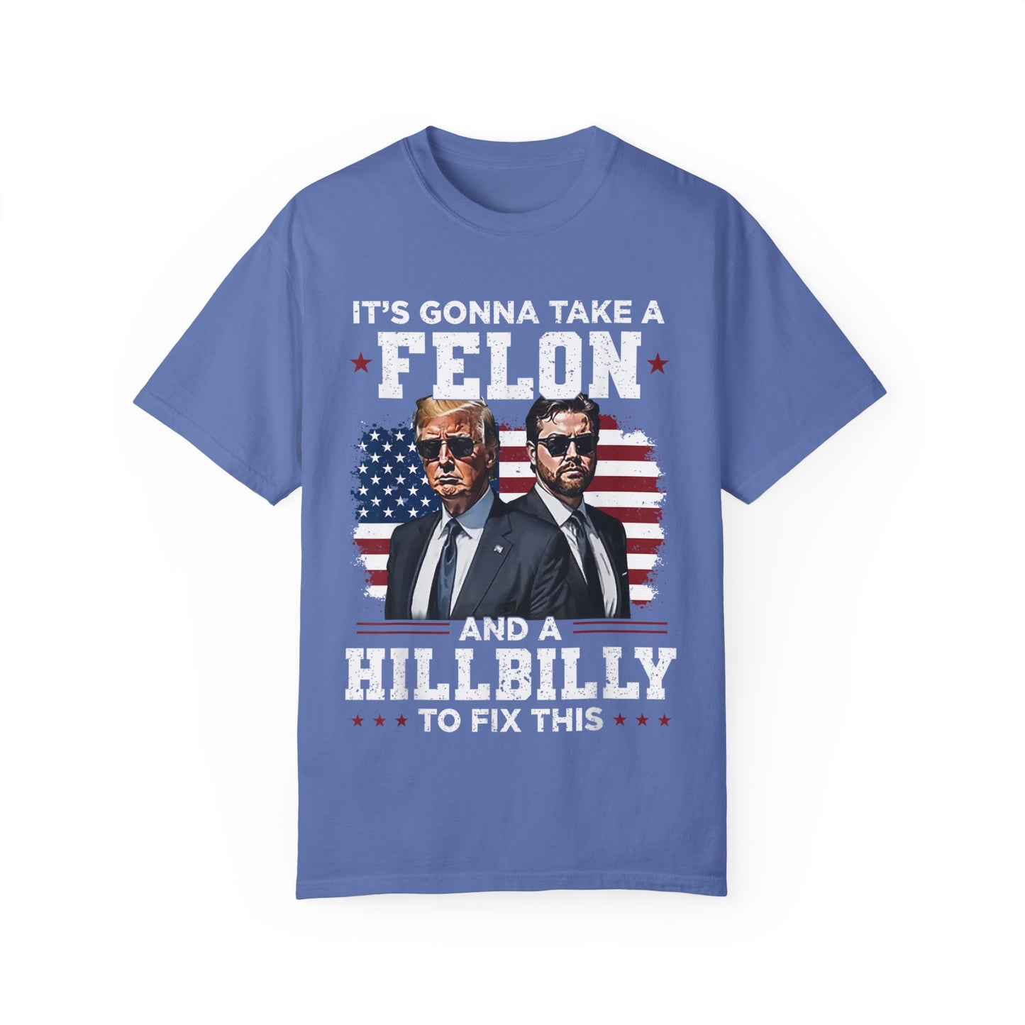 Unisex Garment-Dyed T-Shirt - D.O.G.E. American Flag Design