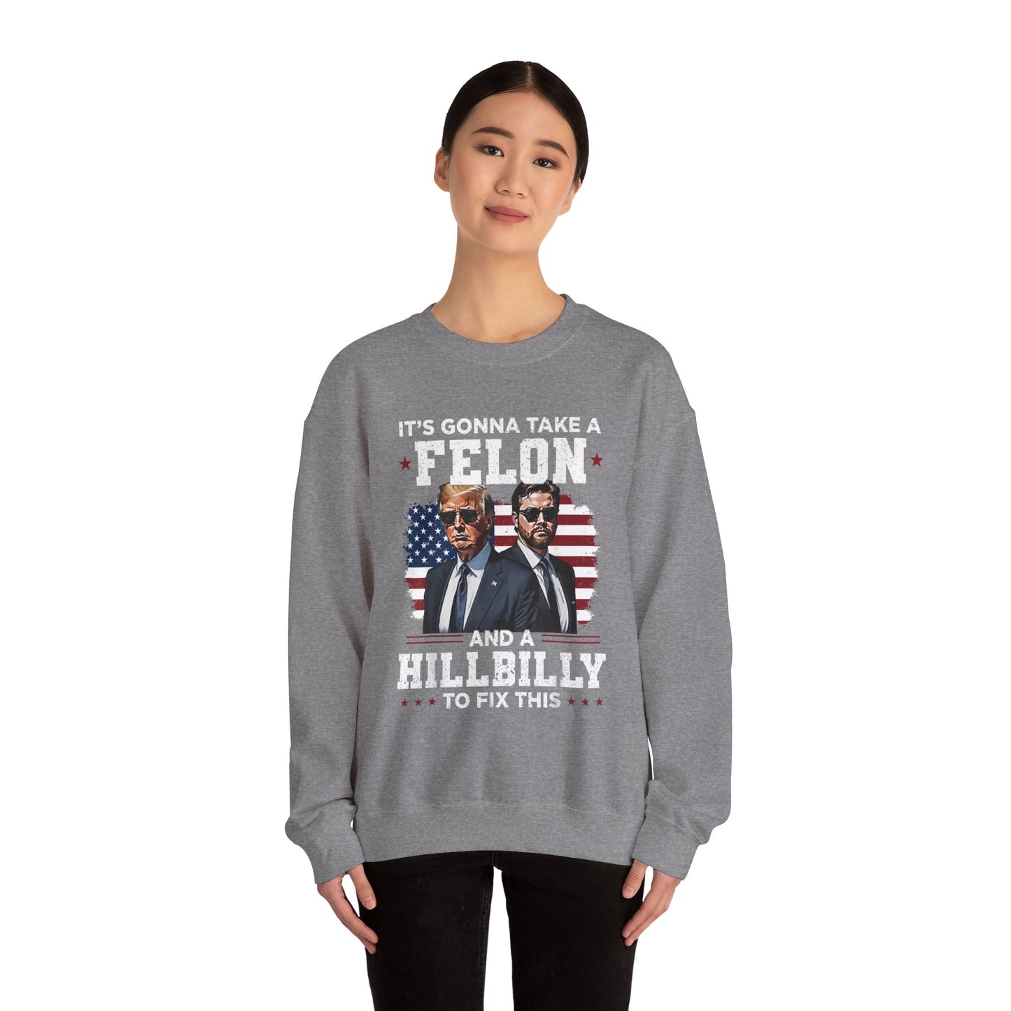Patriotic Crewneck Sweatshirt - ‘Make America Great Again’ Design
