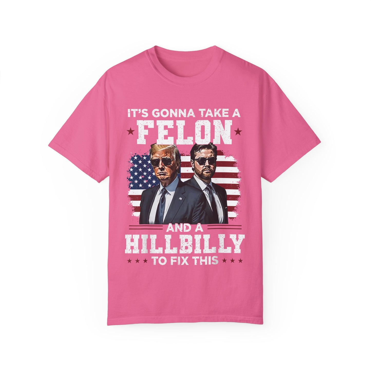 Unisex Garment-Dyed T-Shirt - D.O.G.E. American Flag Design