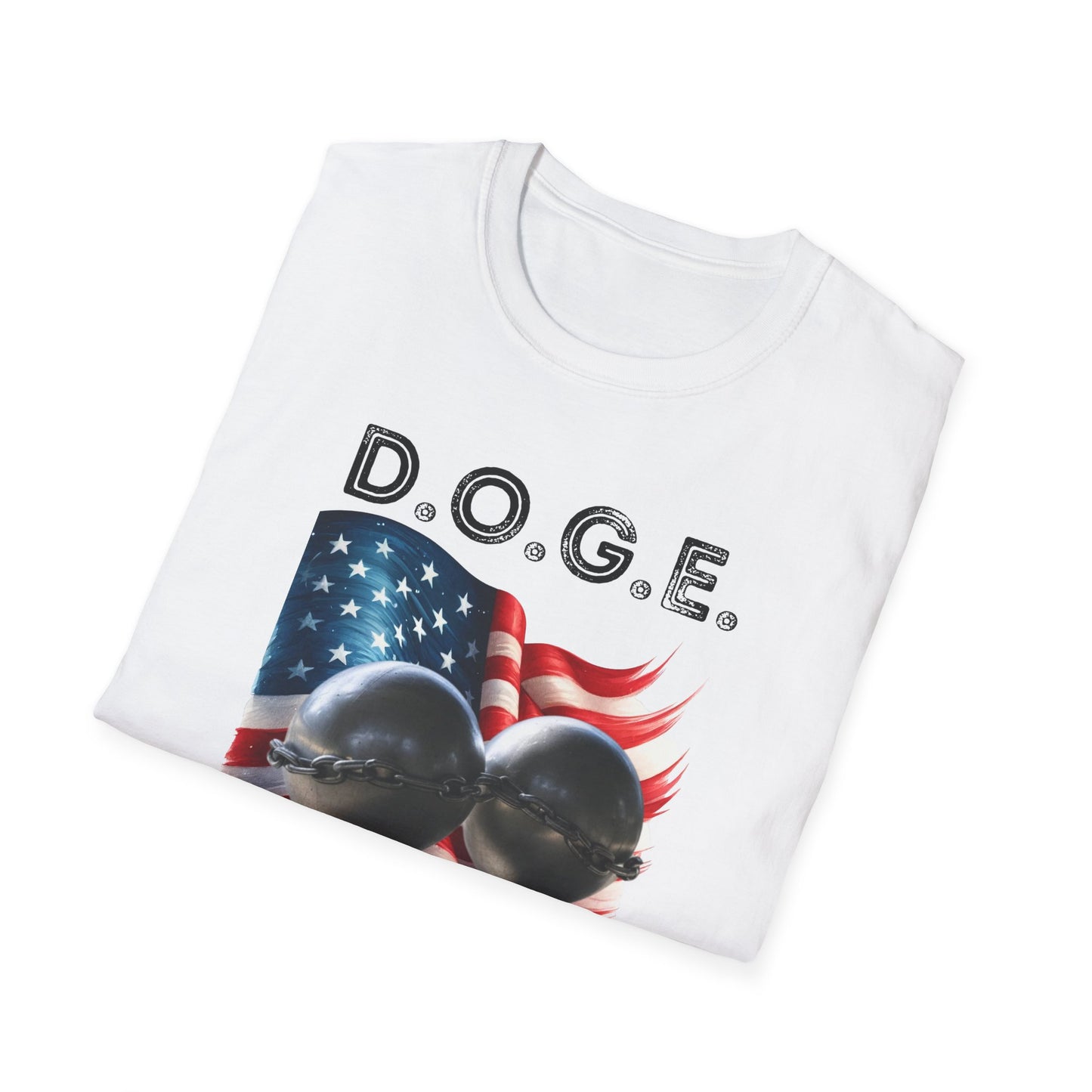 D.O.G.E. In Big Balls We Trust Unisex Softstyle T-Shirt - Fun Graphic Tee for Dog Lovers