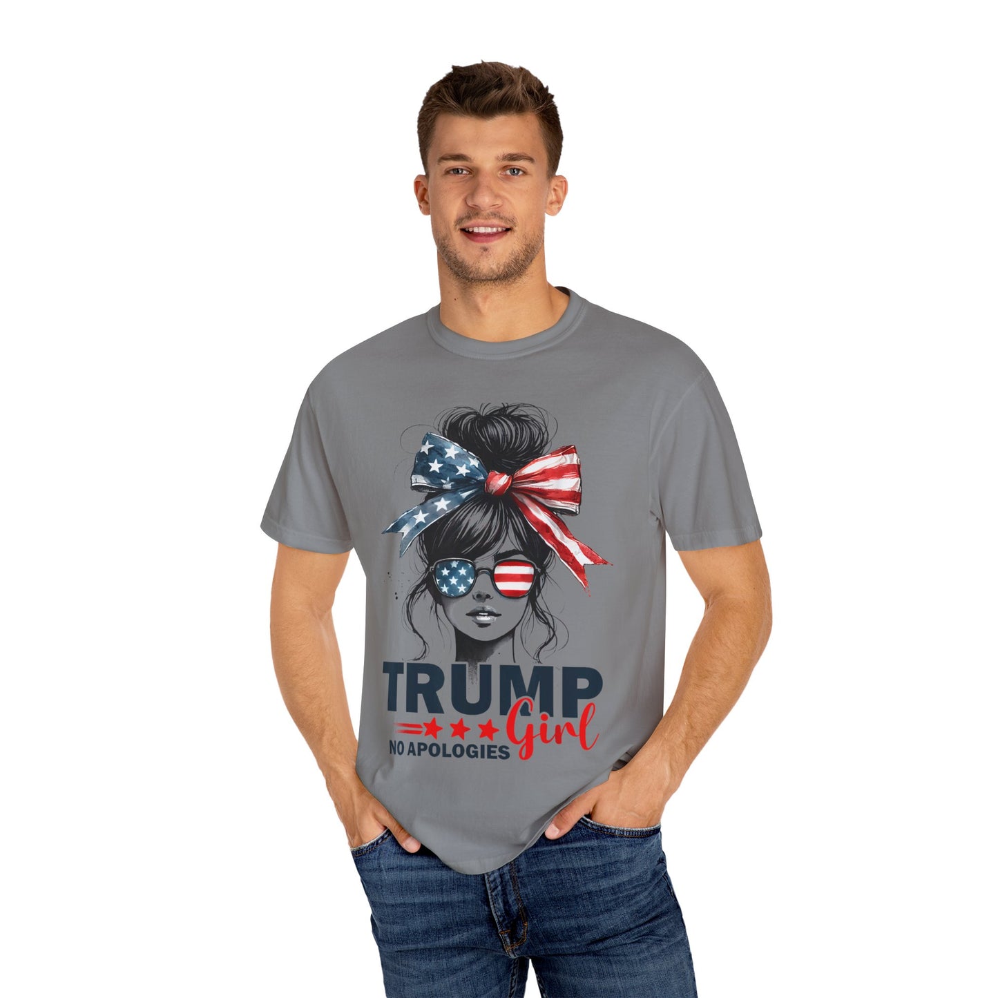 Patriotic Trump Girl T-Shirt - No Apologies