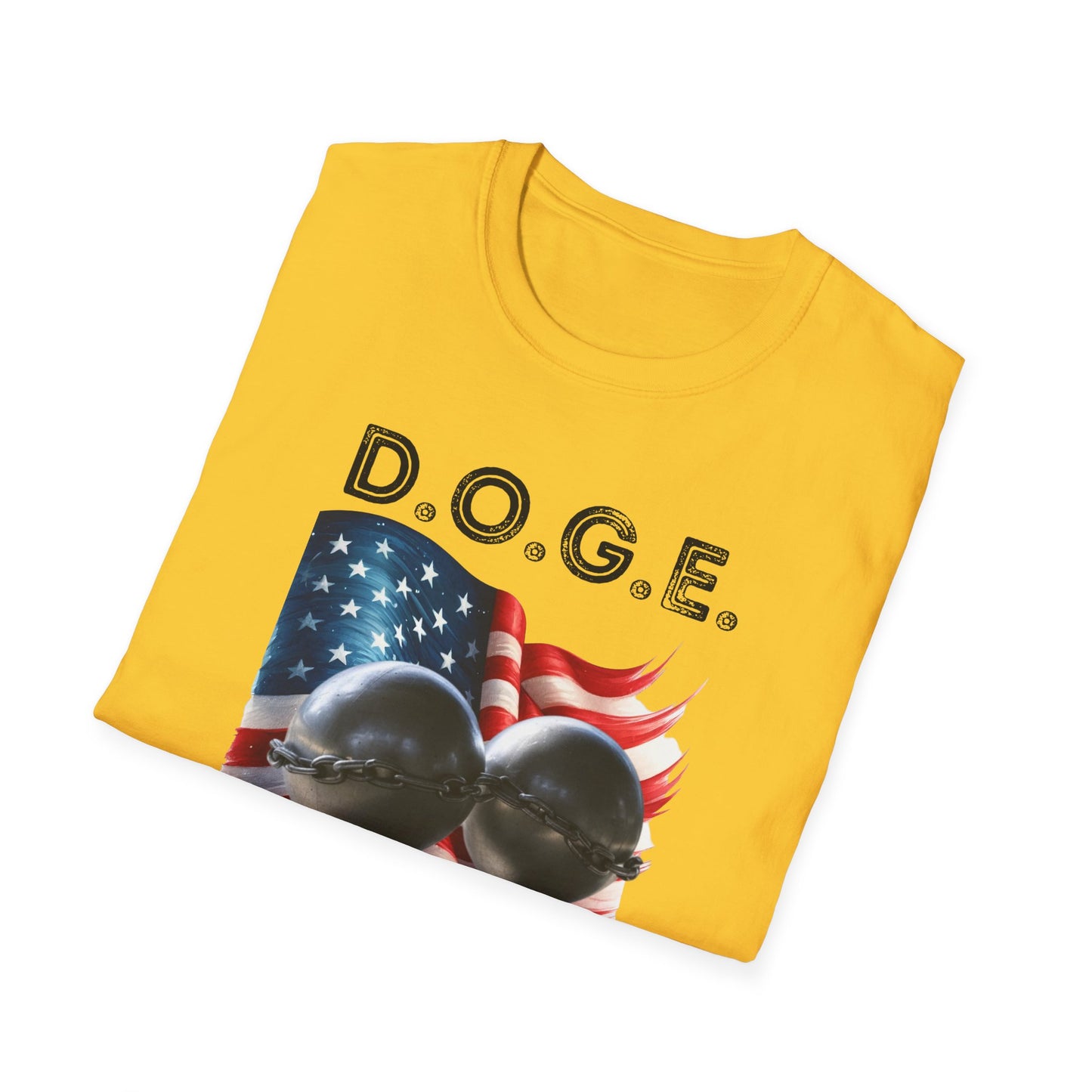 D.O.G.E. In Big Balls We Trust Unisex Softstyle T-Shirt - Fun Graphic Tee for Dog Lovers