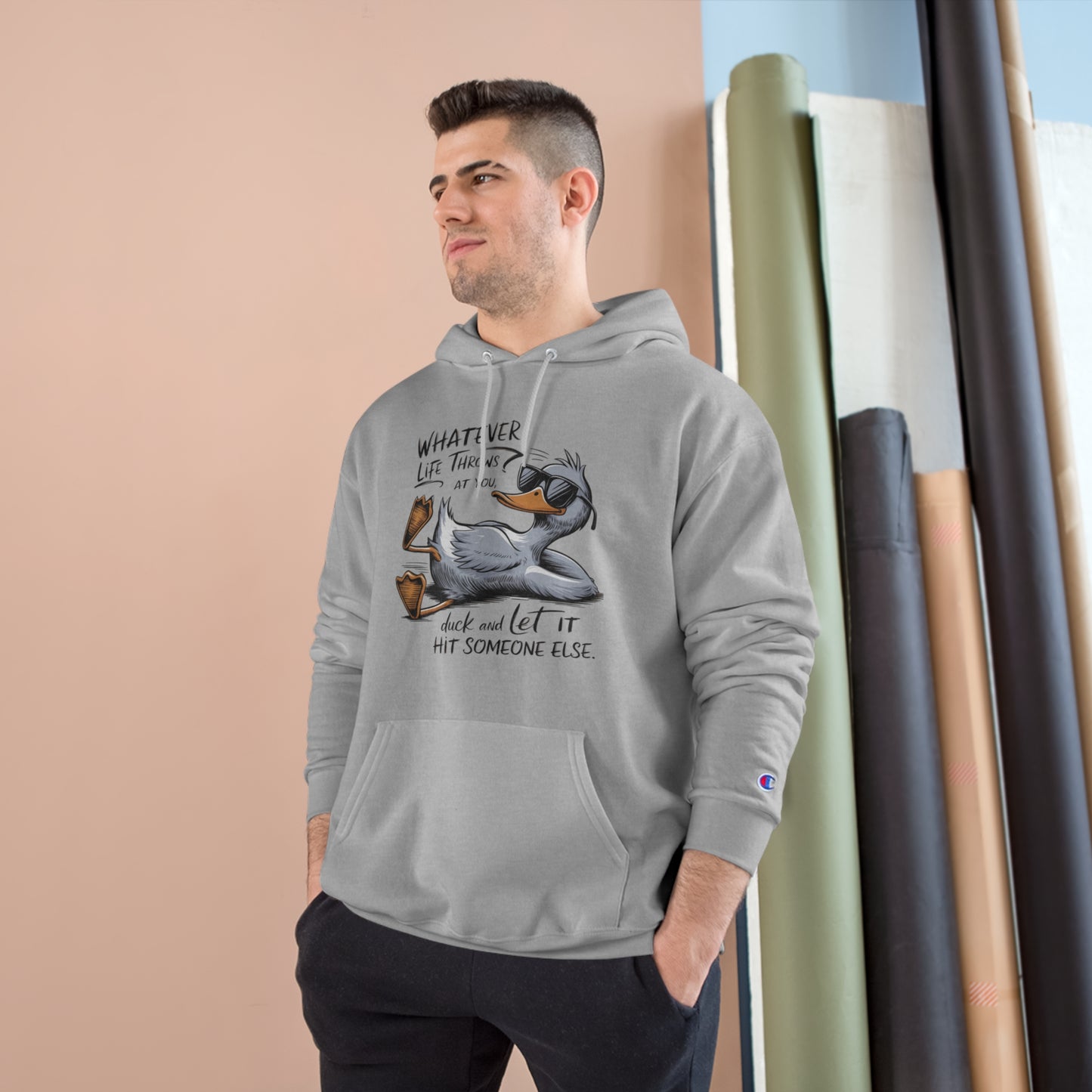 Humorous Duck Quote Champion Hoodie - Perfect for Casual Wear and Gift