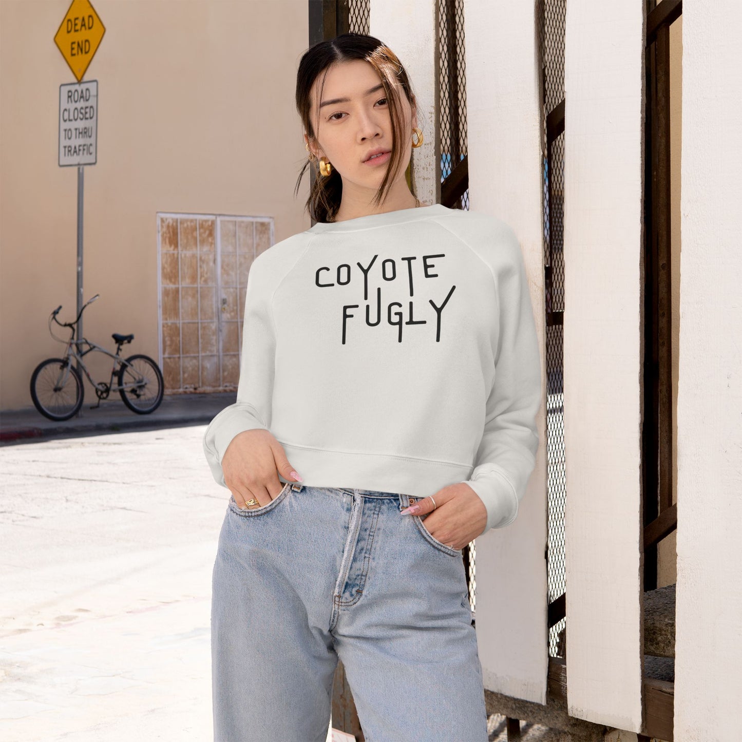 Coyote Fugly Women's Cropped Fleece Pullover - Trendy, Casual Style for Everyday Wear