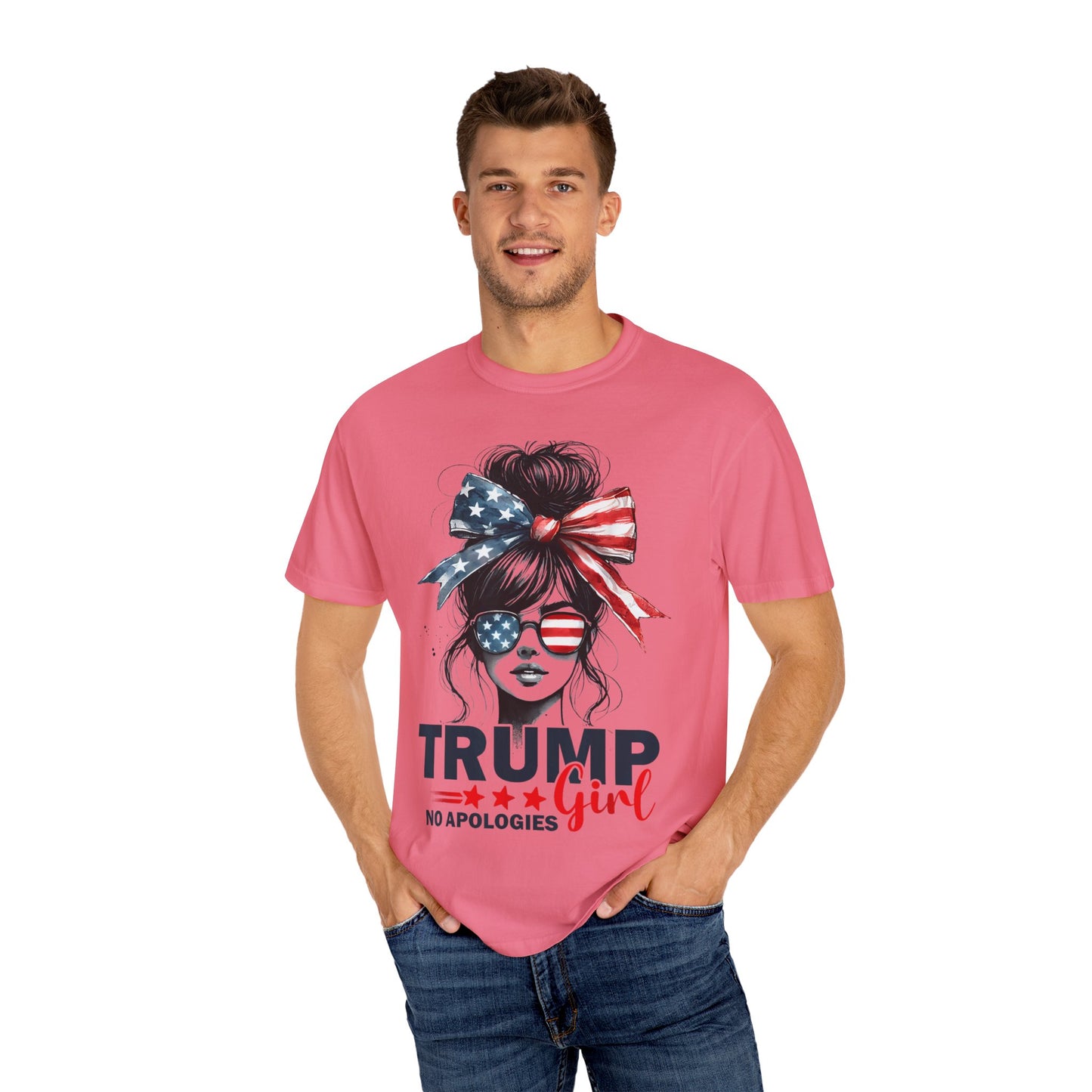Patriotic Trump Girl T-Shirt - No Apologies