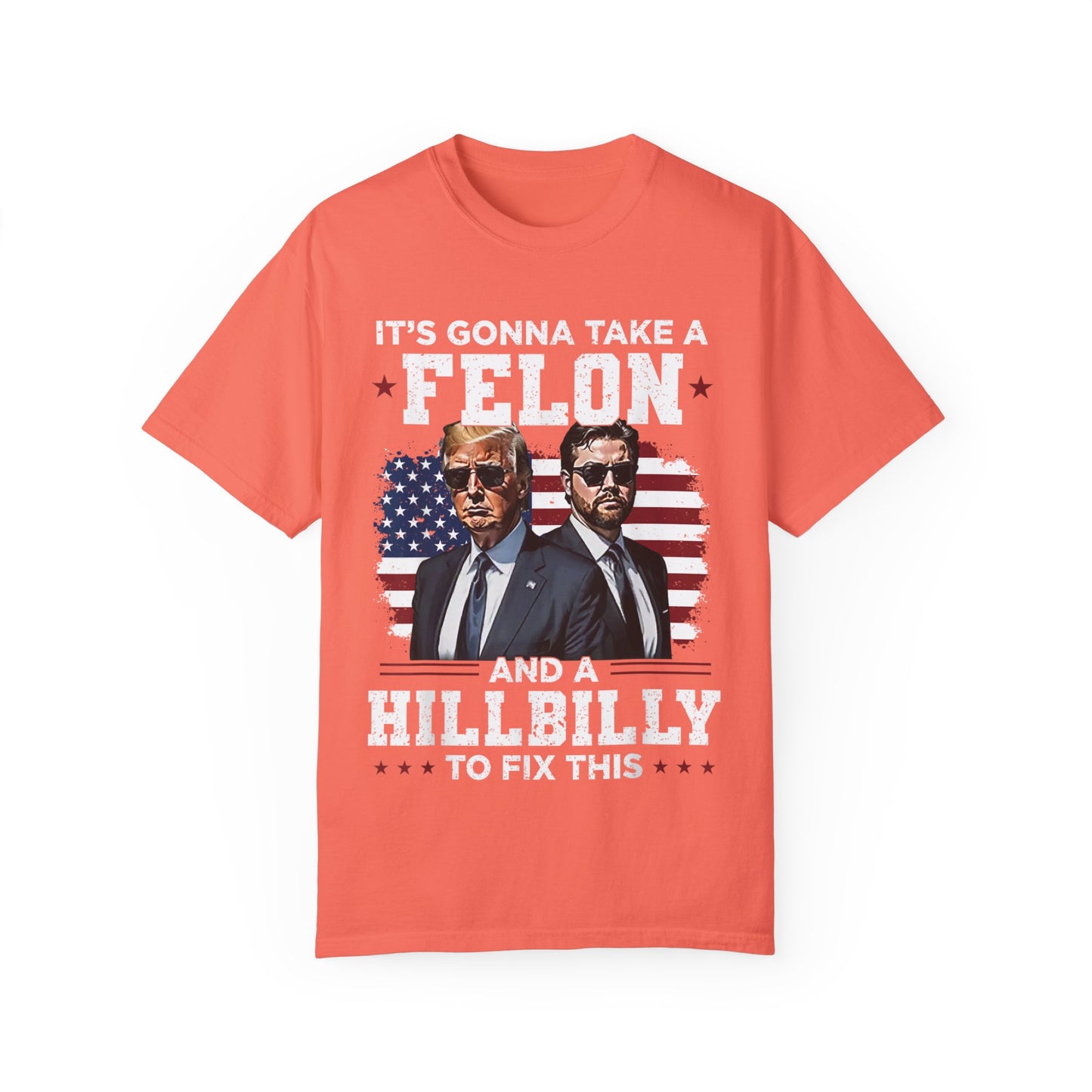 Unisex Garment-Dyed T-Shirt - D.O.G.E. American Flag Design
