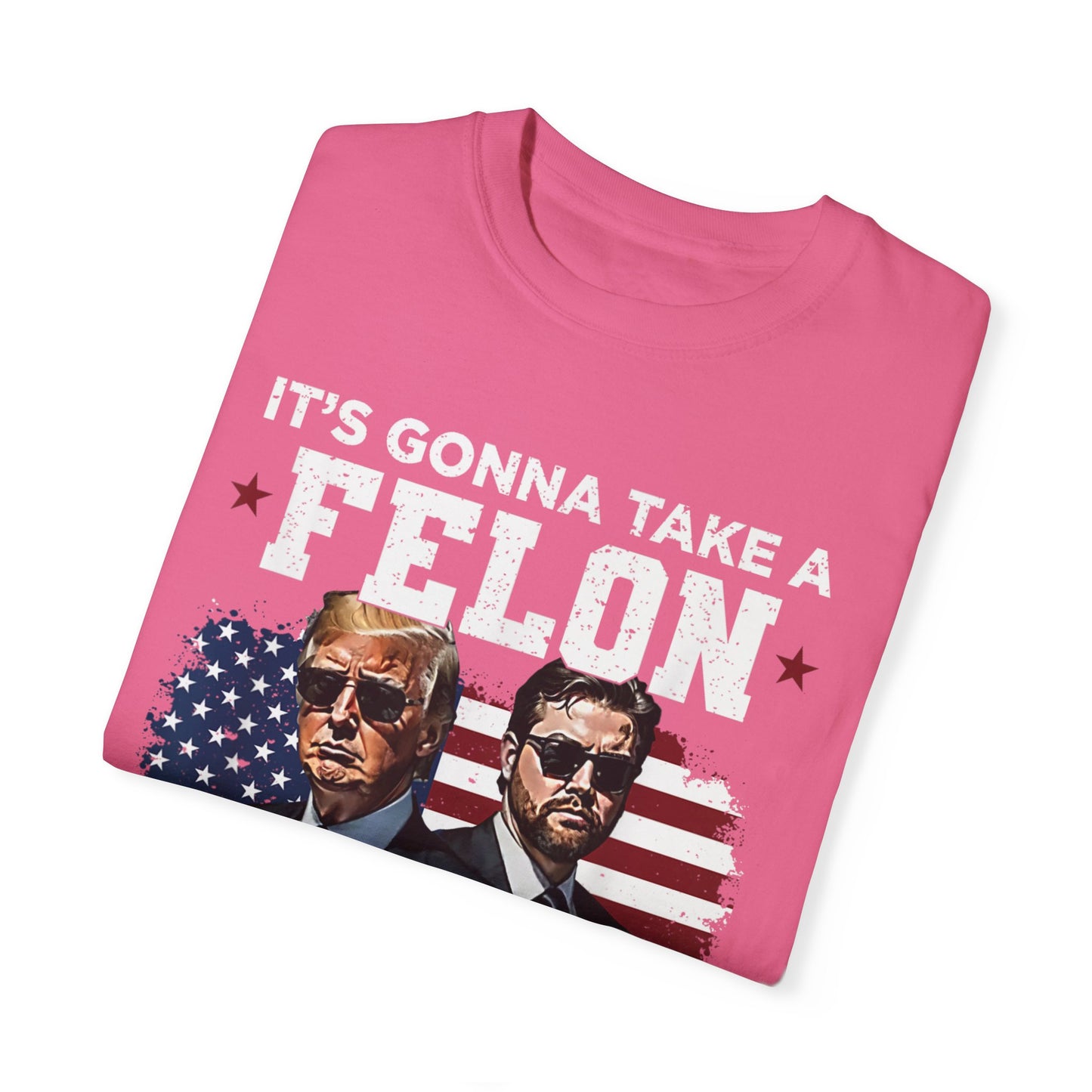Unisex Garment-Dyed T-Shirt - D.O.G.E. American Flag Design