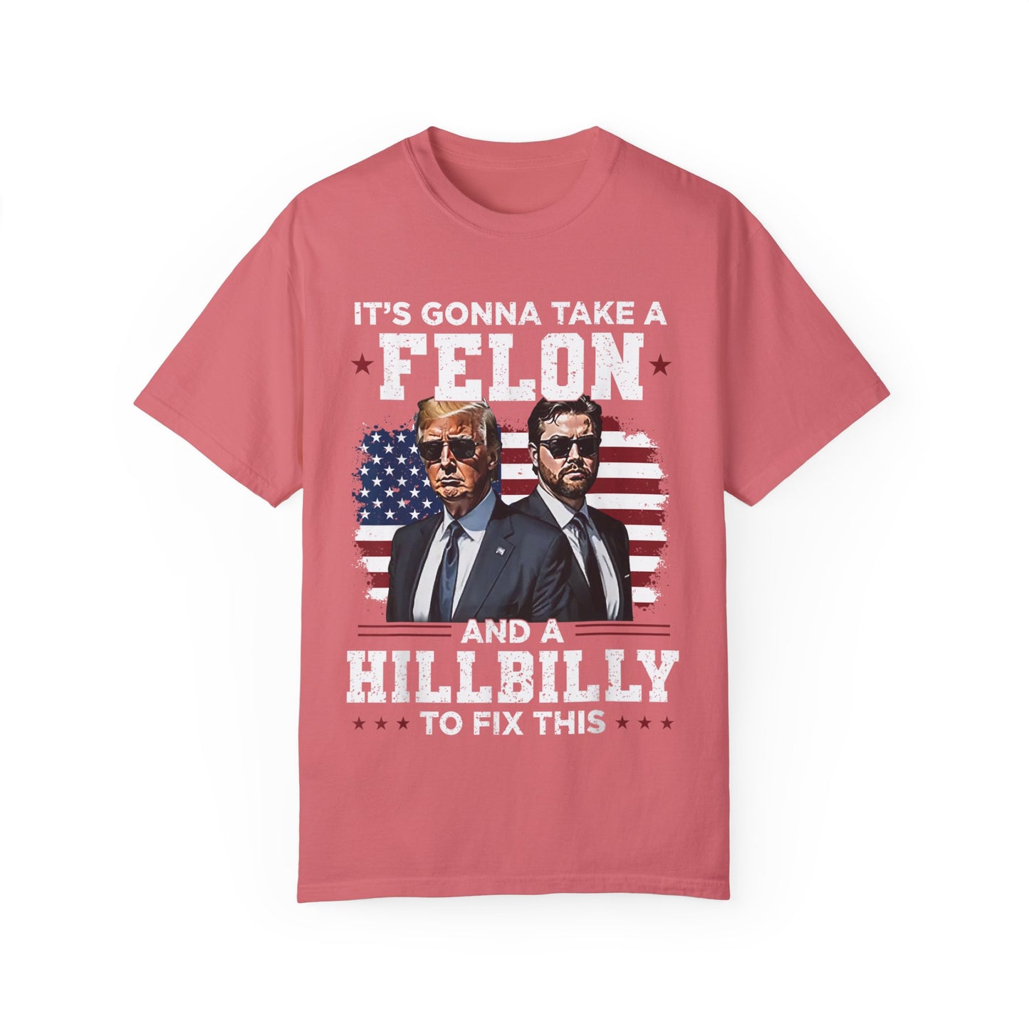 Unisex Garment-Dyed T-Shirt - D.O.G.E. American Flag Design