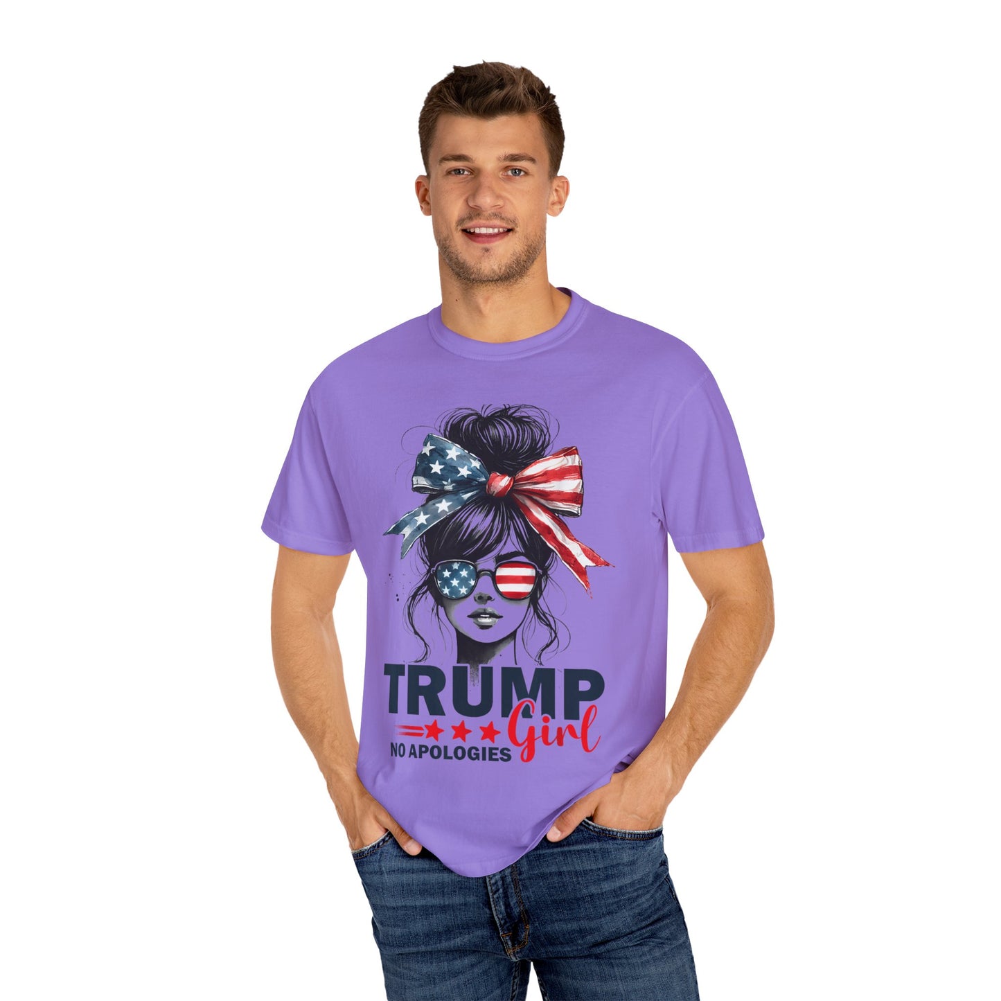 Patriotic Trump Girl T-Shirt - No Apologies