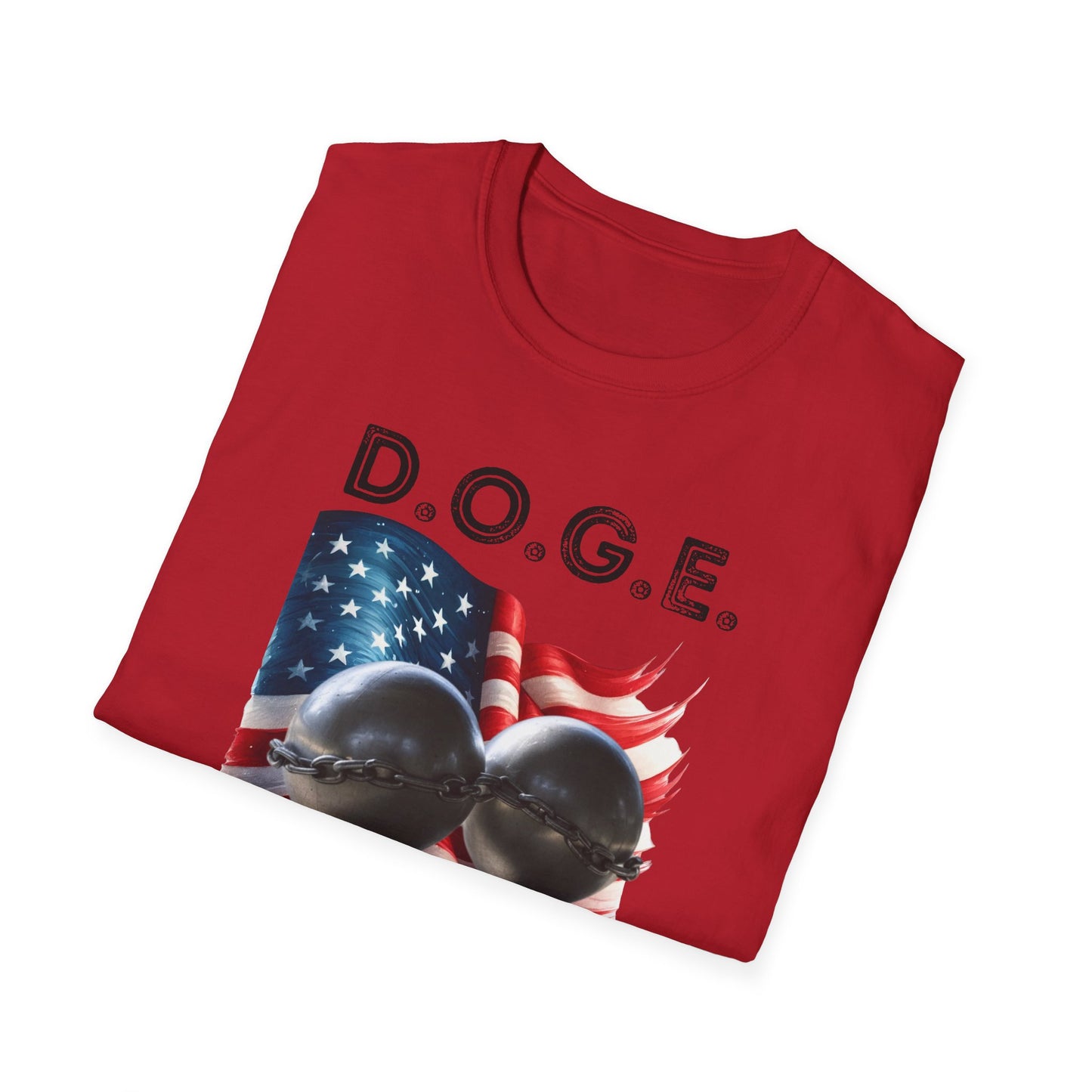 D.O.G.E. In Big Balls We Trust Unisex Softstyle T-Shirt - Fun Graphic Tee for Dog Lovers
