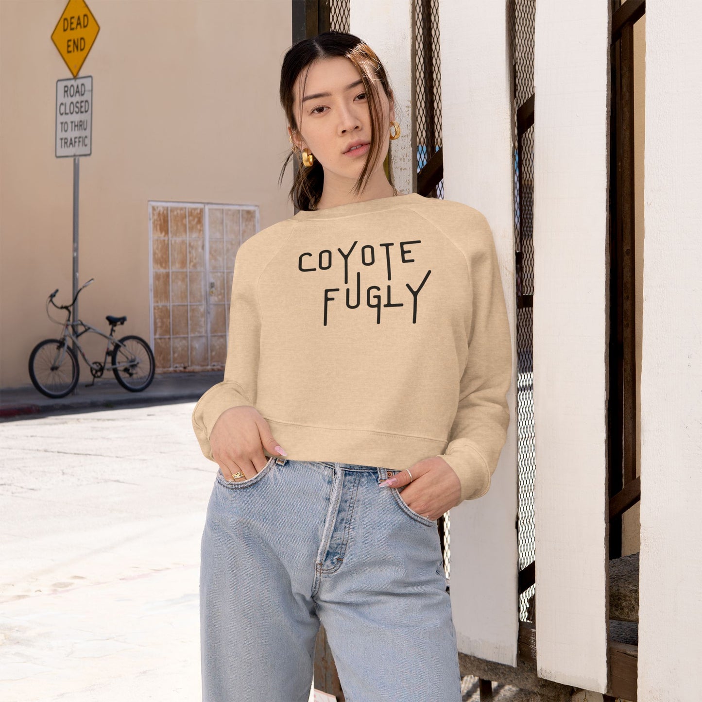 Coyote Fugly Women's Cropped Fleece Pullover - Trendy, Casual Style for Everyday Wear