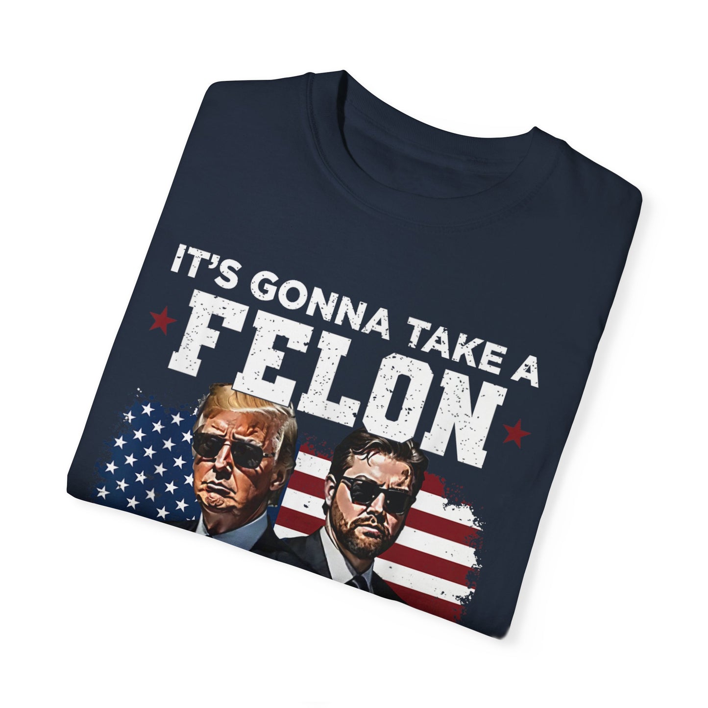 Unisex Garment-Dyed T-Shirt - D.O.G.E. American Flag Design