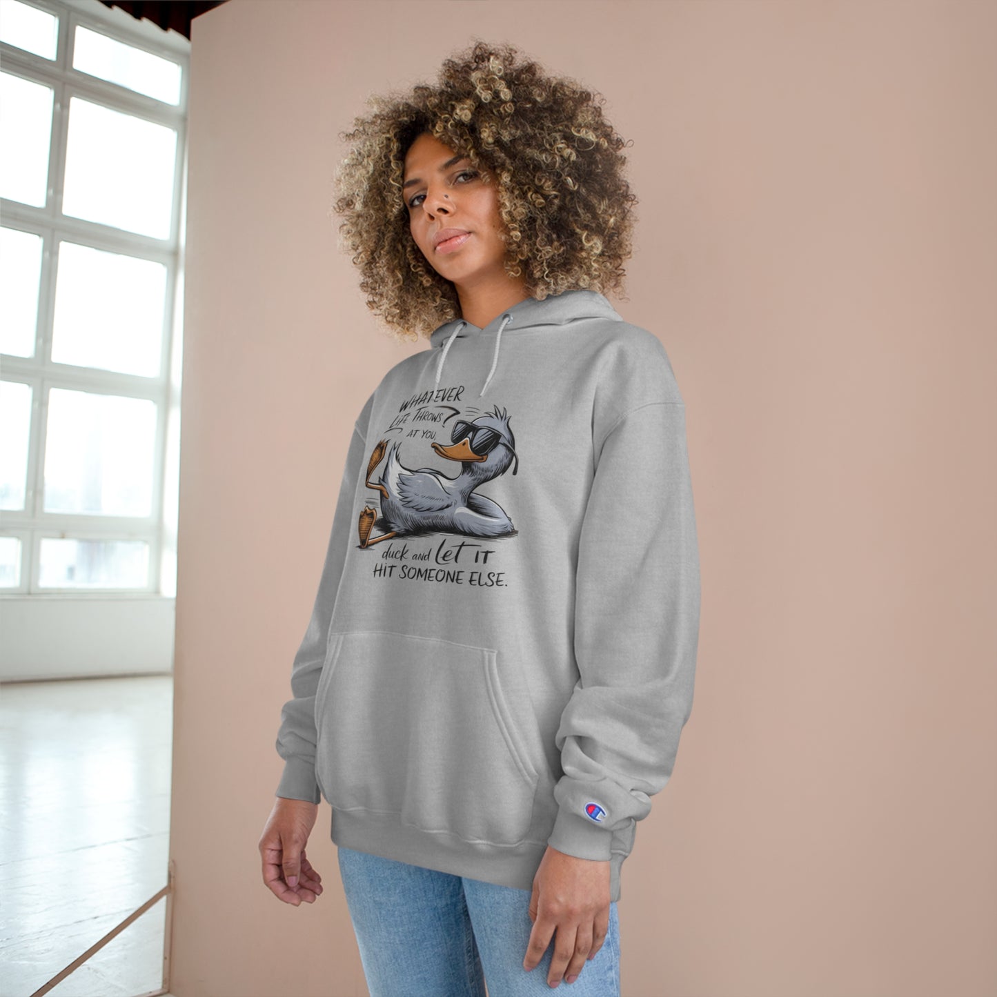 Humorous Duck Quote Champion Hoodie - Perfect for Casual Wear and Gift