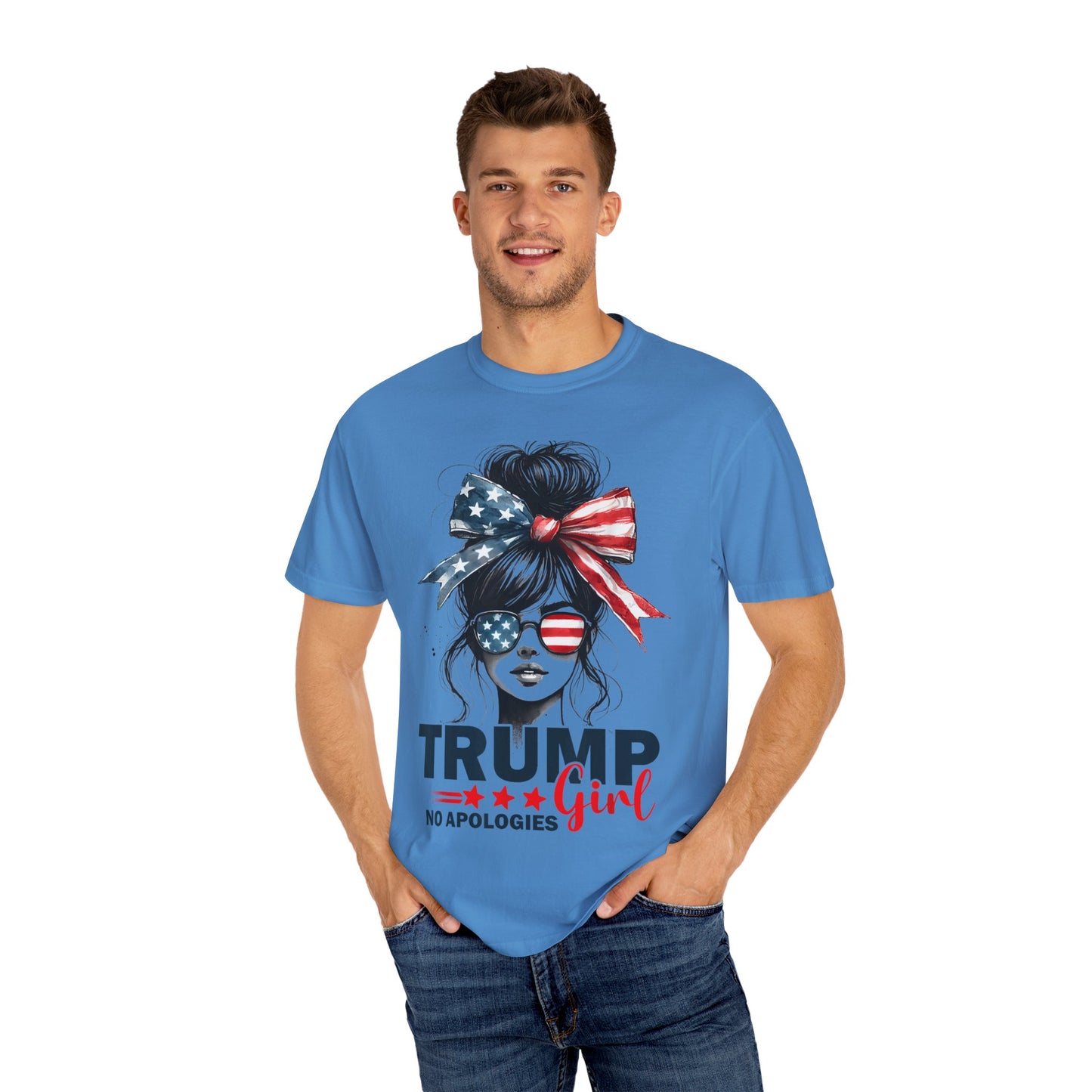 Patriotic Trump Girl T-Shirt - No Apologies