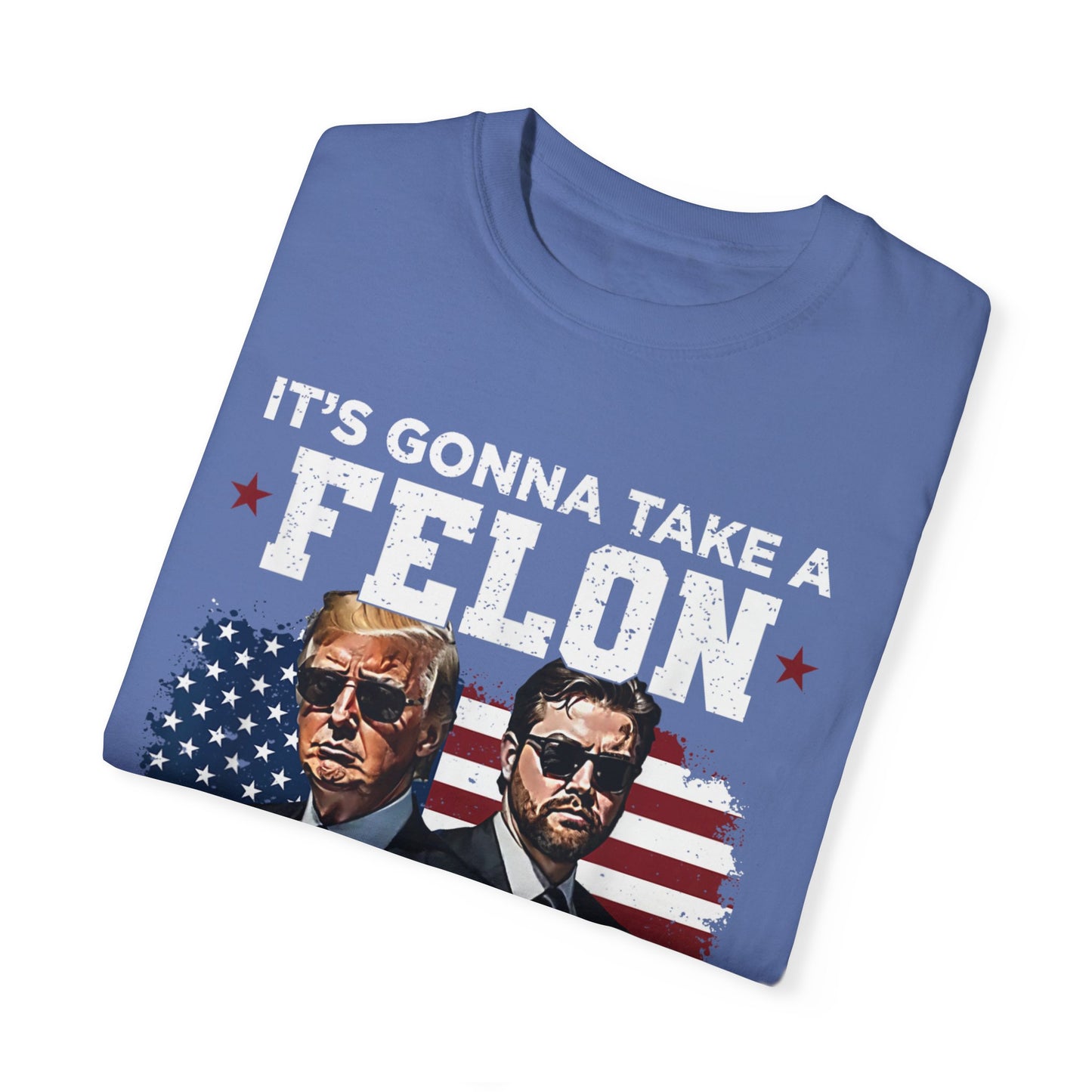 Unisex Garment-Dyed T-Shirt - D.O.G.E. American Flag Design