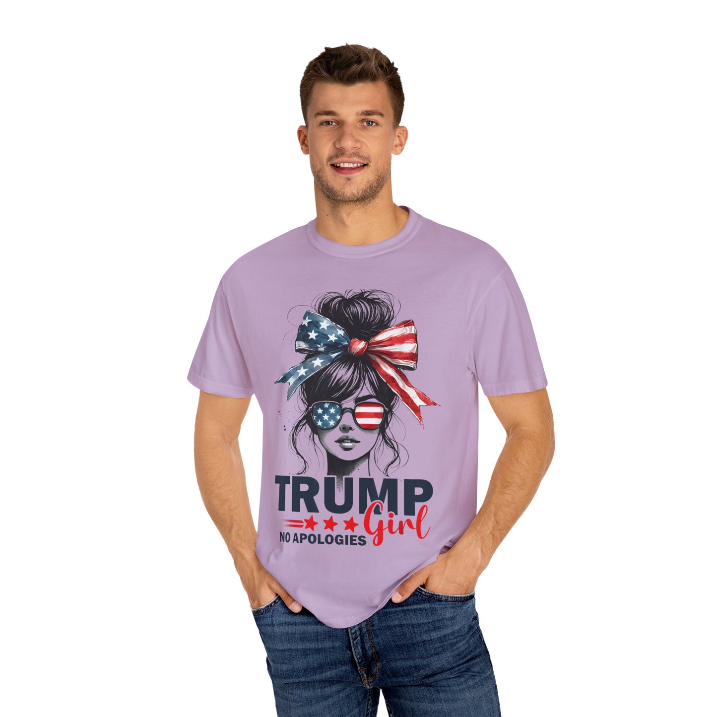 Patriotic Trump Girl T-Shirt - No Apologies