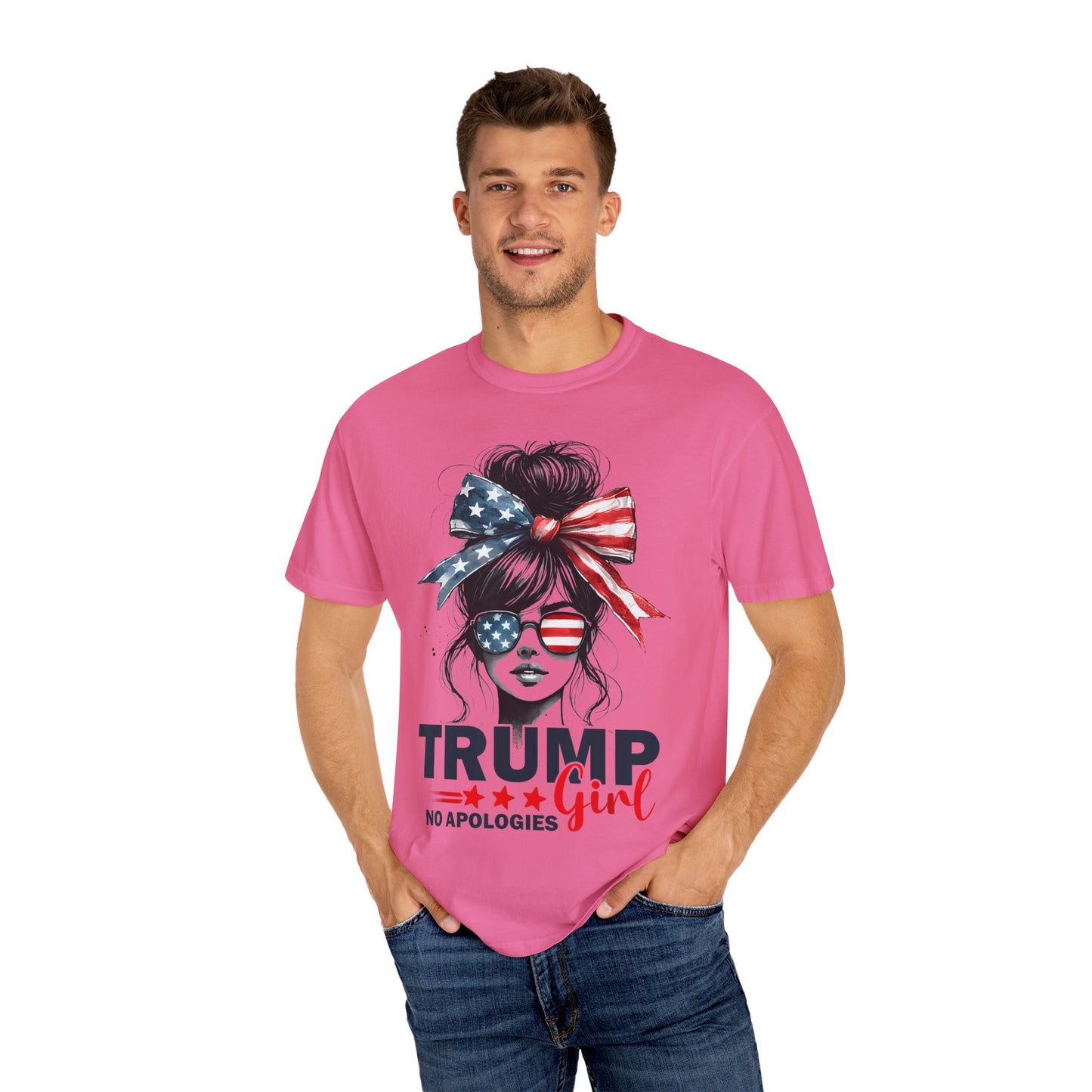 Patriotic Trump Girl T-Shirt - No Apologies