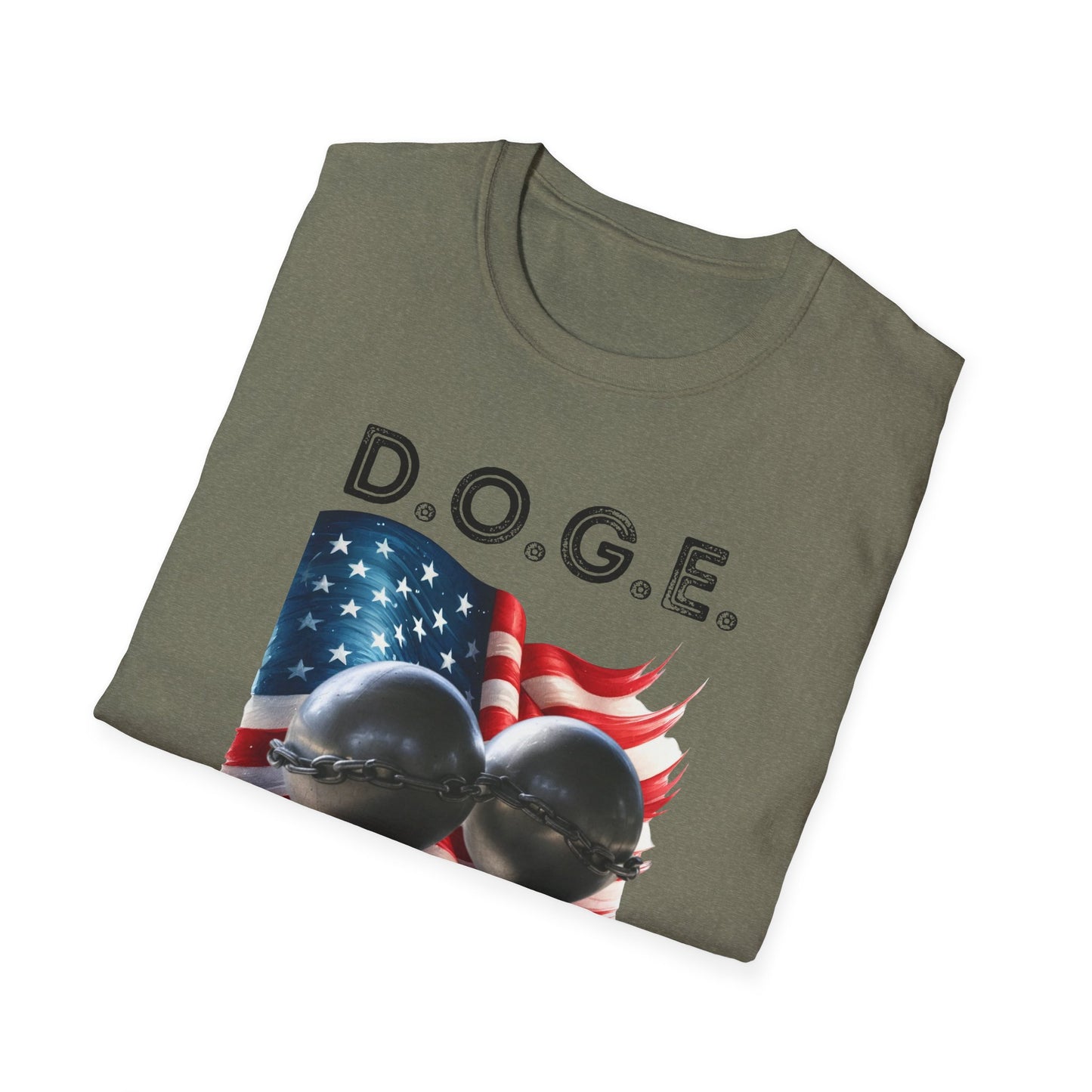 D.O.G.E. In Big Balls We Trust Unisex Softstyle T-Shirt - Fun Graphic Tee for Dog Lovers