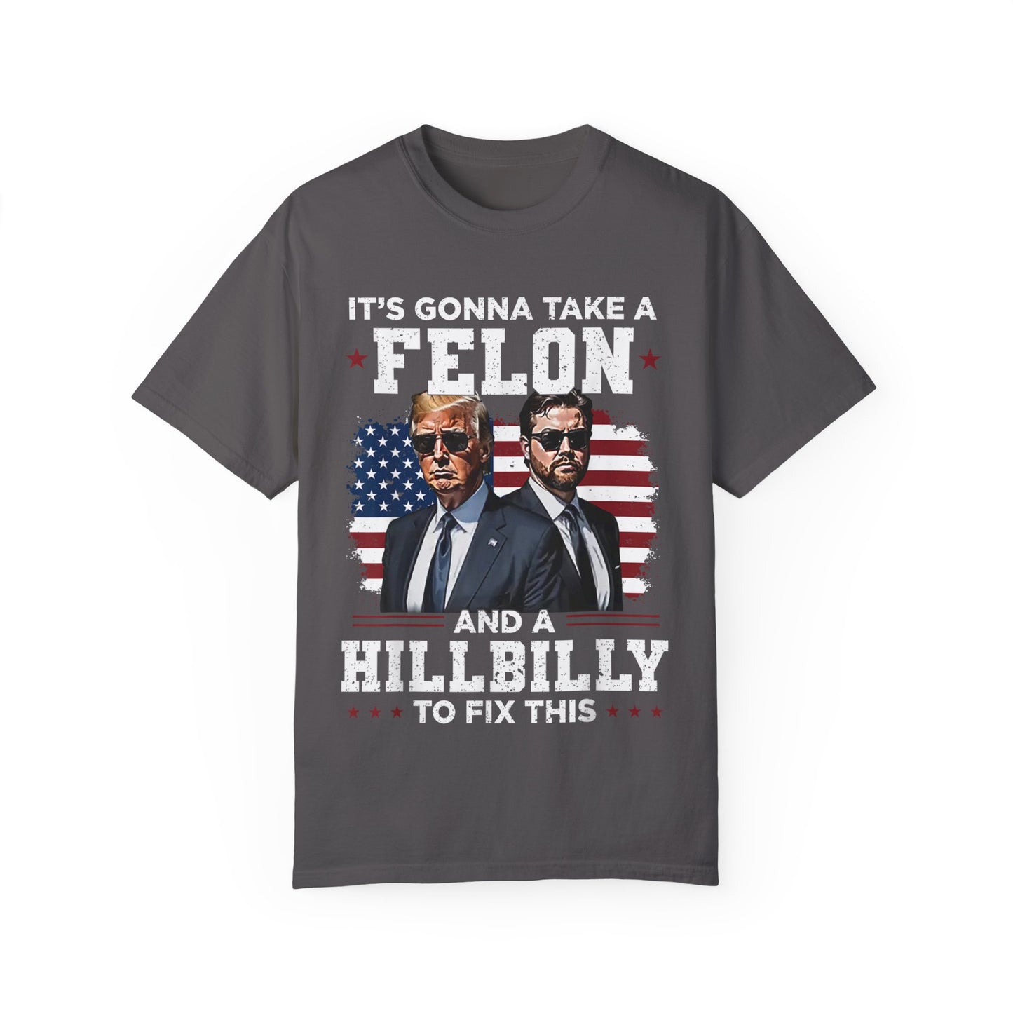 Unisex Garment-Dyed T-Shirt - D.O.G.E. American Flag Design