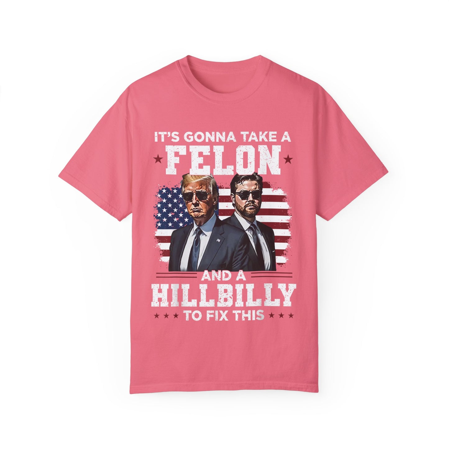 Unisex Garment-Dyed T-Shirt - D.O.G.E. American Flag Design