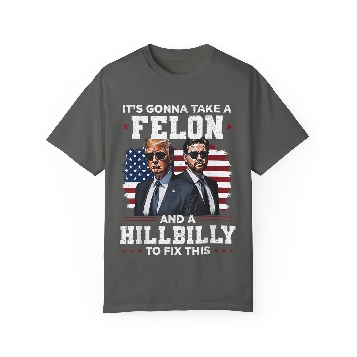 Unisex Garment-Dyed T-Shirt - D.O.G.E. American Flag Design