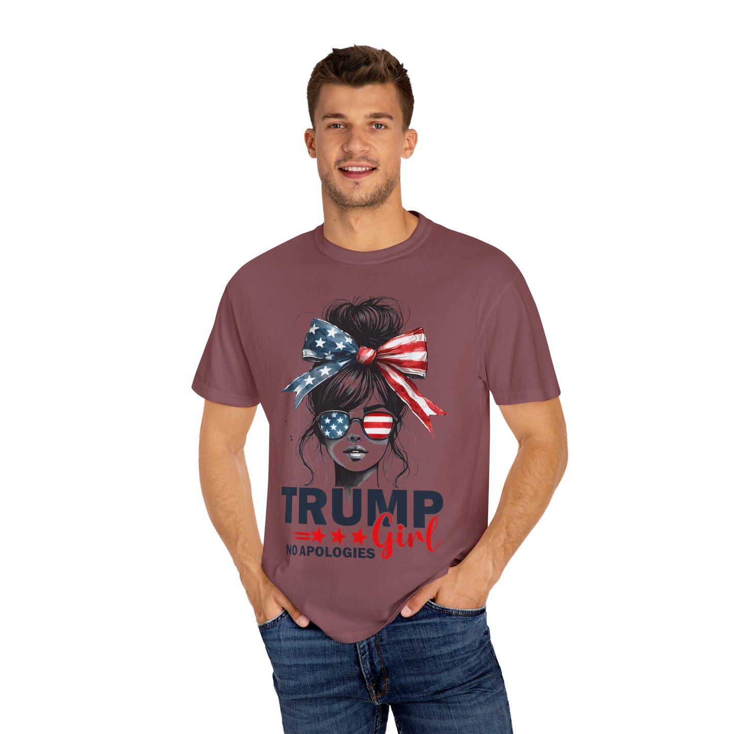 Patriotic Trump Girl T-Shirt - No Apologies