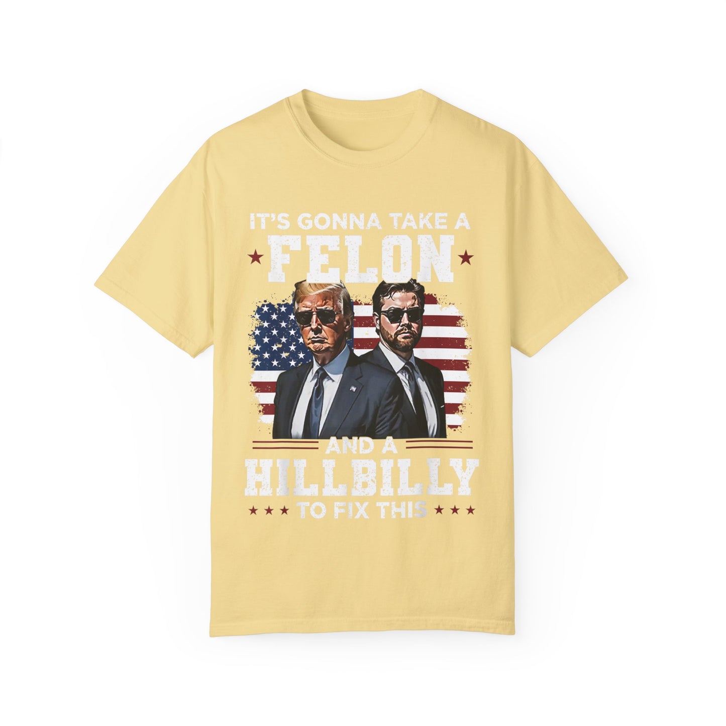 Unisex Garment-Dyed T-Shirt - D.O.G.E. American Flag Design