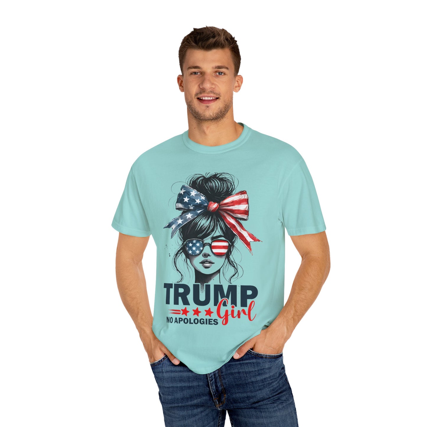Patriotic Trump Girl T-Shirt - No Apologies