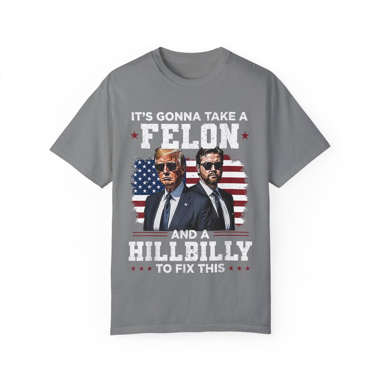 Unisex Garment-Dyed T-Shirt - D.O.G.E. American Flag Design