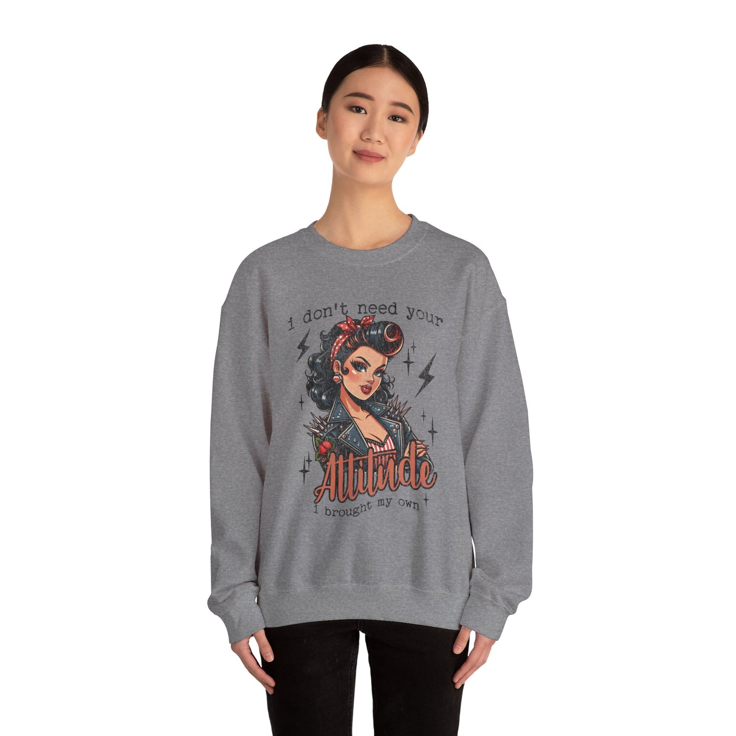 Attitude Graphic Unisex Crewneck Sweatshirt