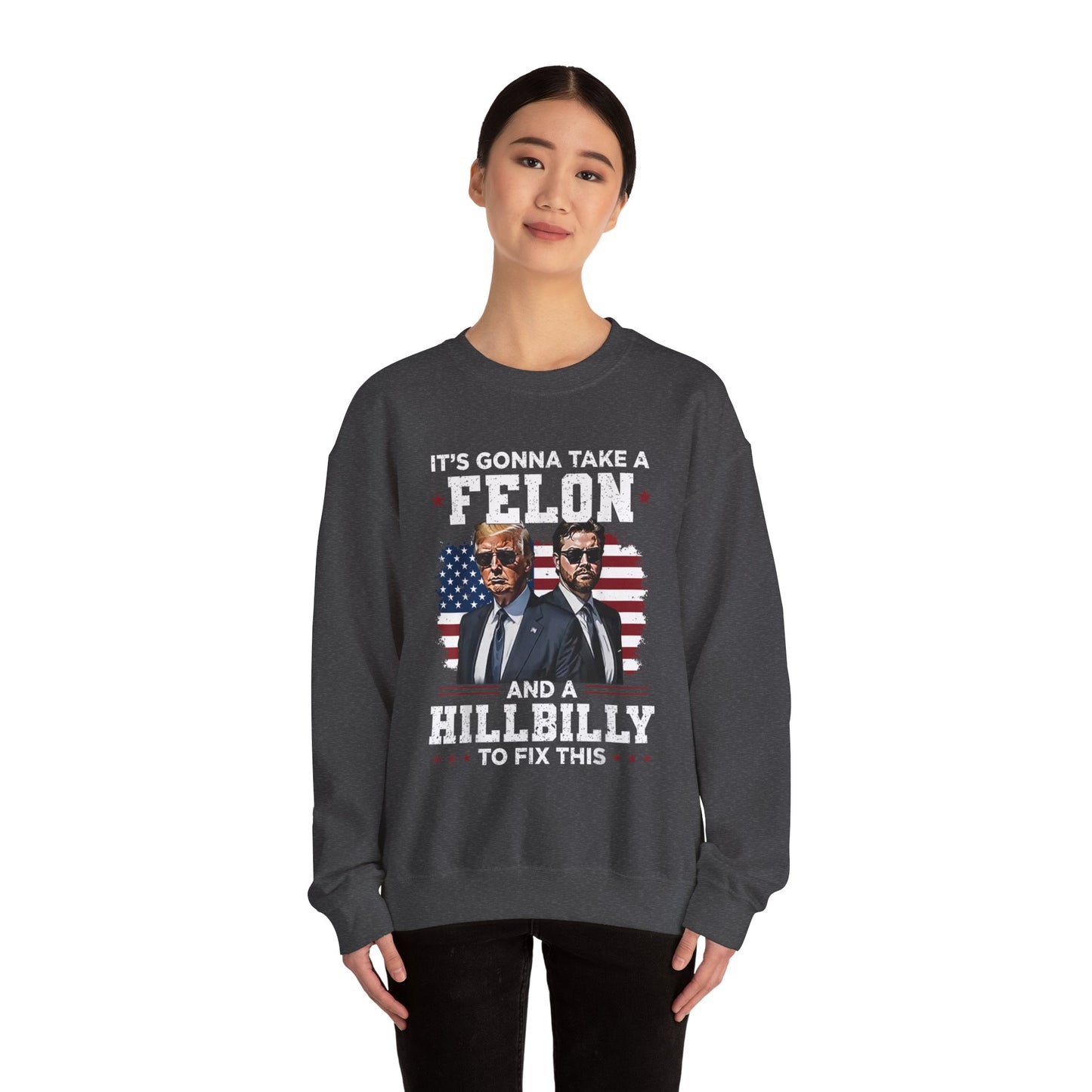 Patriotic Crewneck Sweatshirt - ‘Make America Great Again’ Design