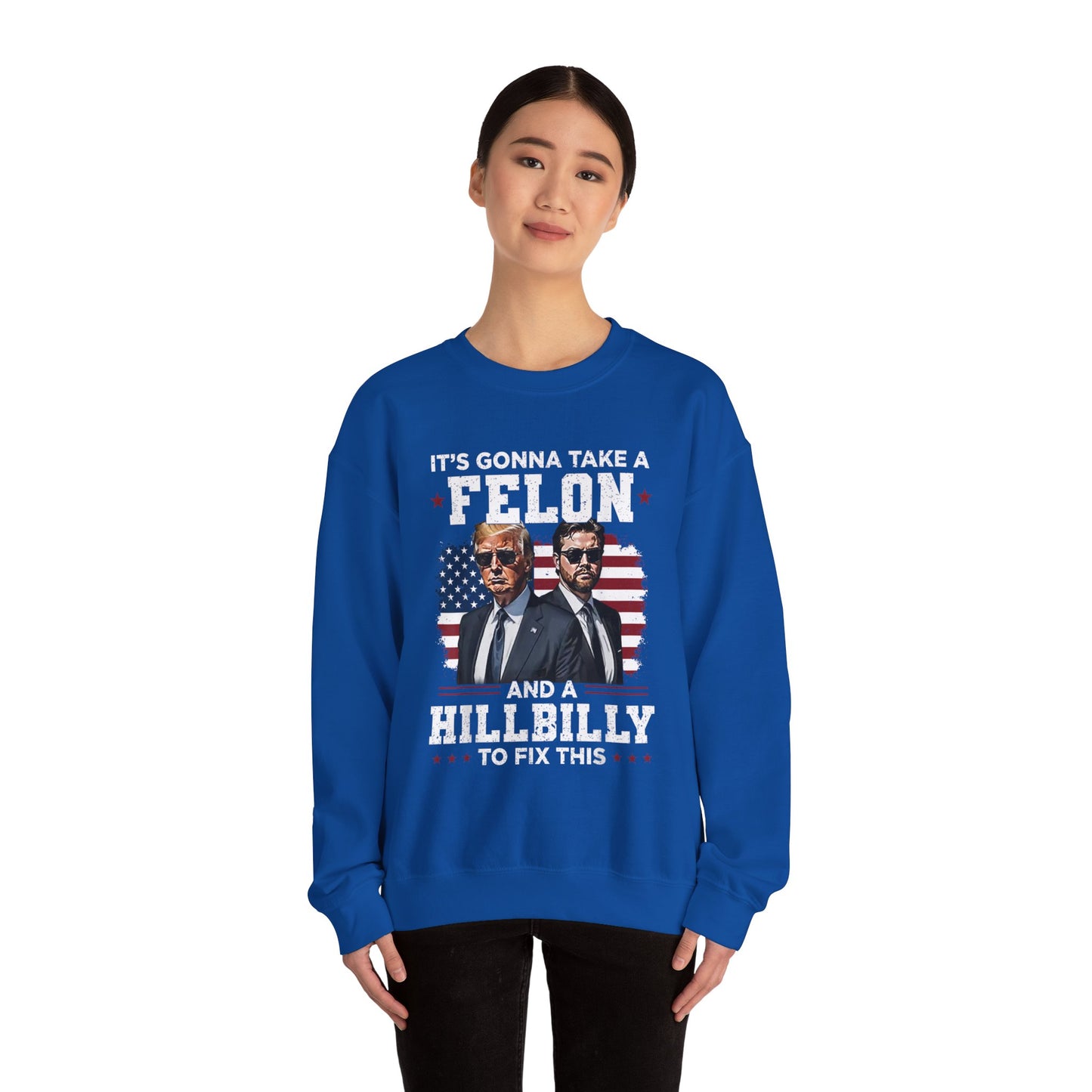 Patriotic Crewneck Sweatshirt - ‘Make America Great Again’ Design