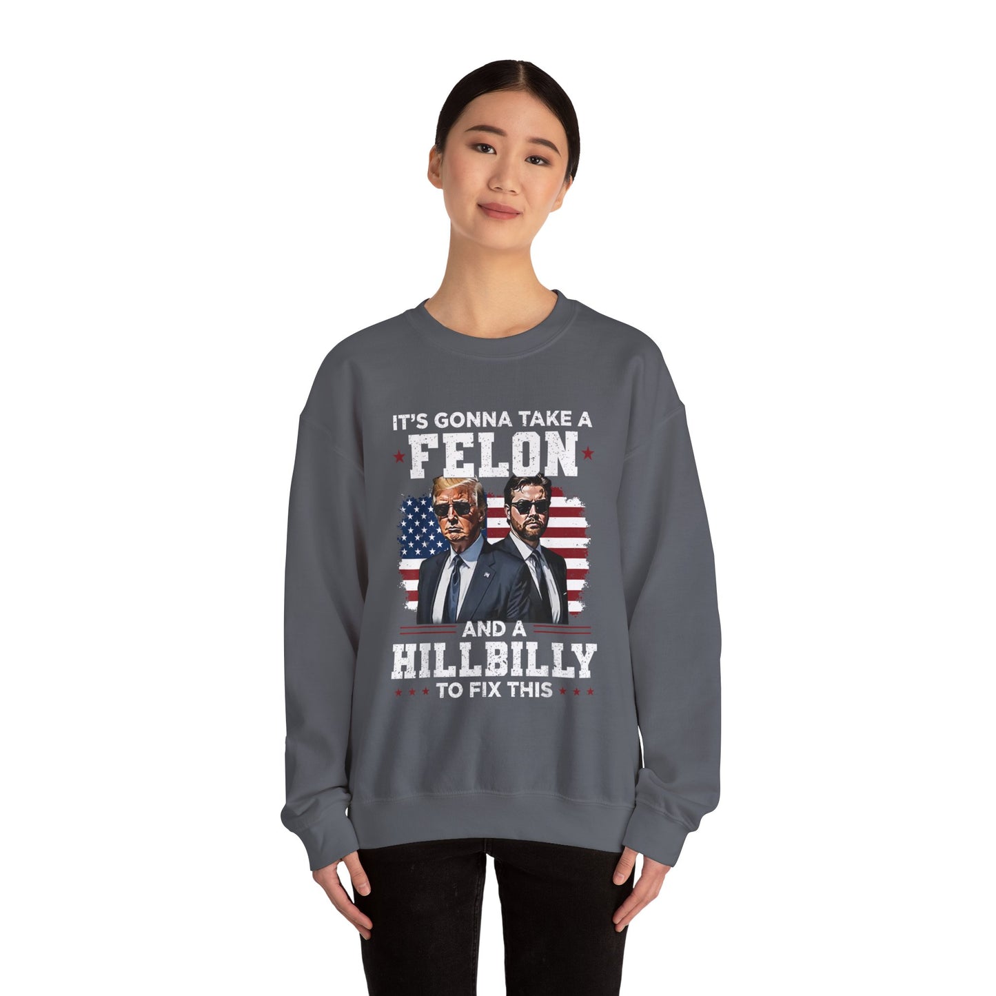 Patriotic Crewneck Sweatshirt - ‘Make America Great Again’ Design