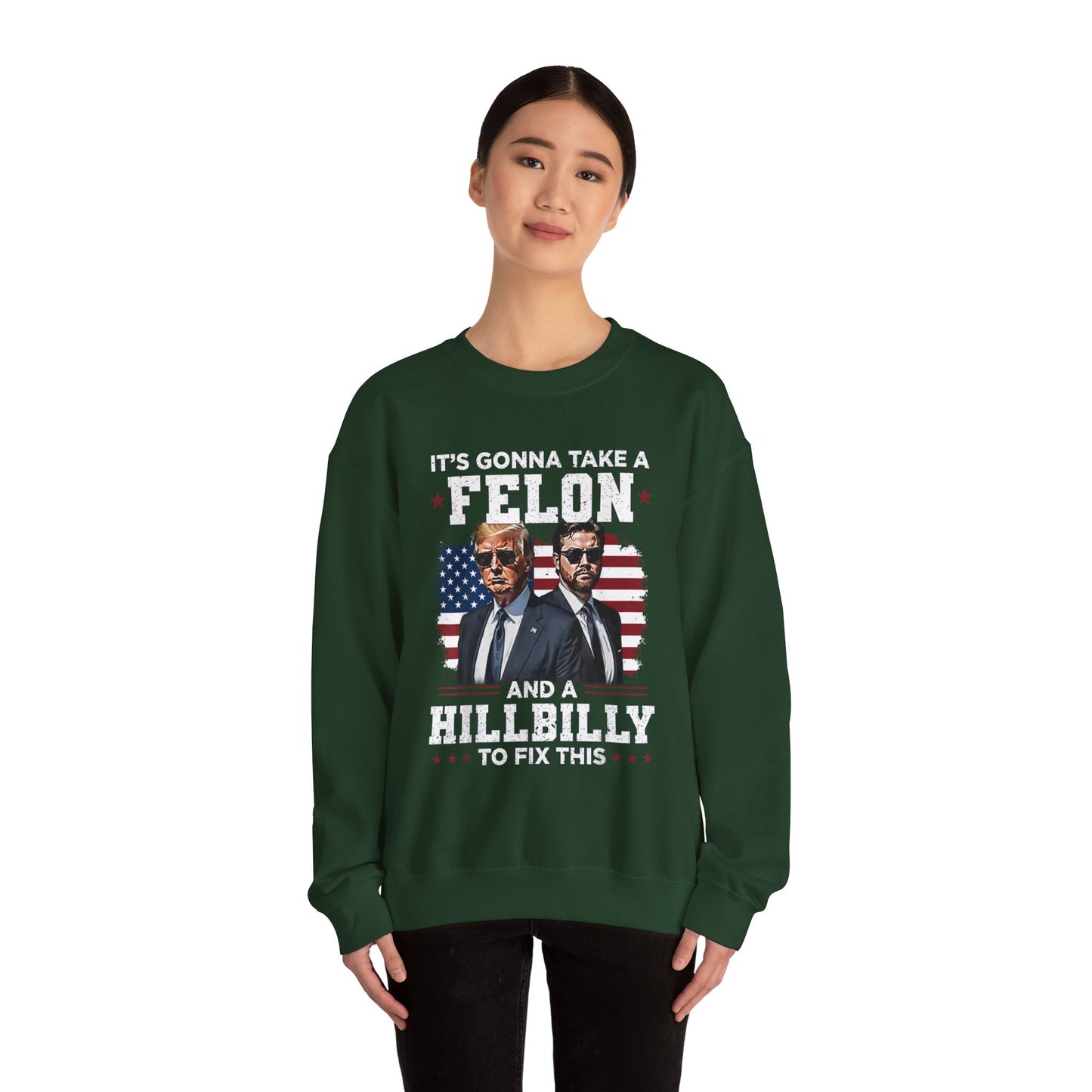 Patriotic Crewneck Sweatshirt - ‘Make America Great Again’ Design