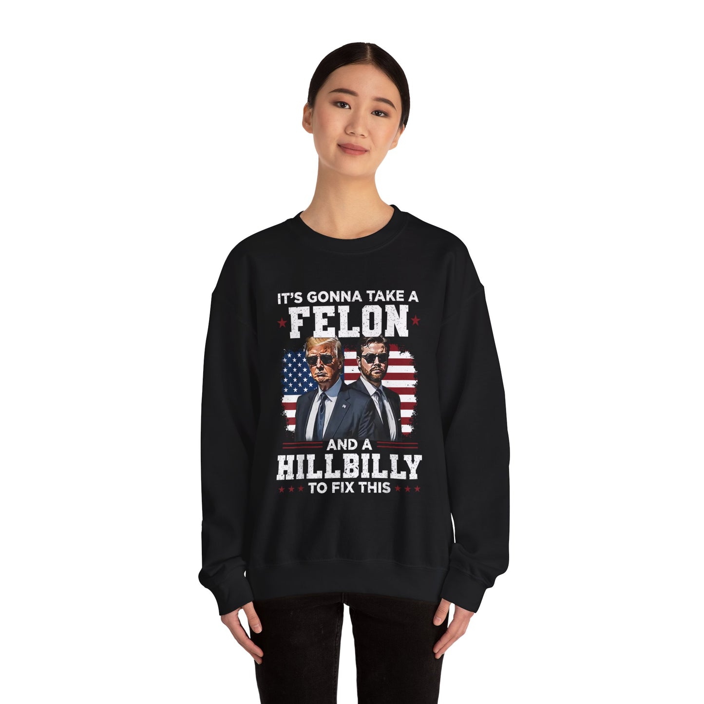 Patriotic Crewneck Sweatshirt - ‘Make America Great Again’ Design