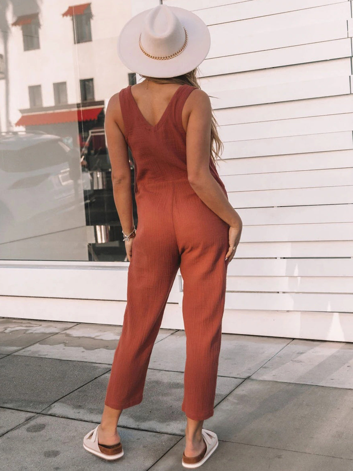 Full Size Scoop Neck Wide Strap Jumpsuit