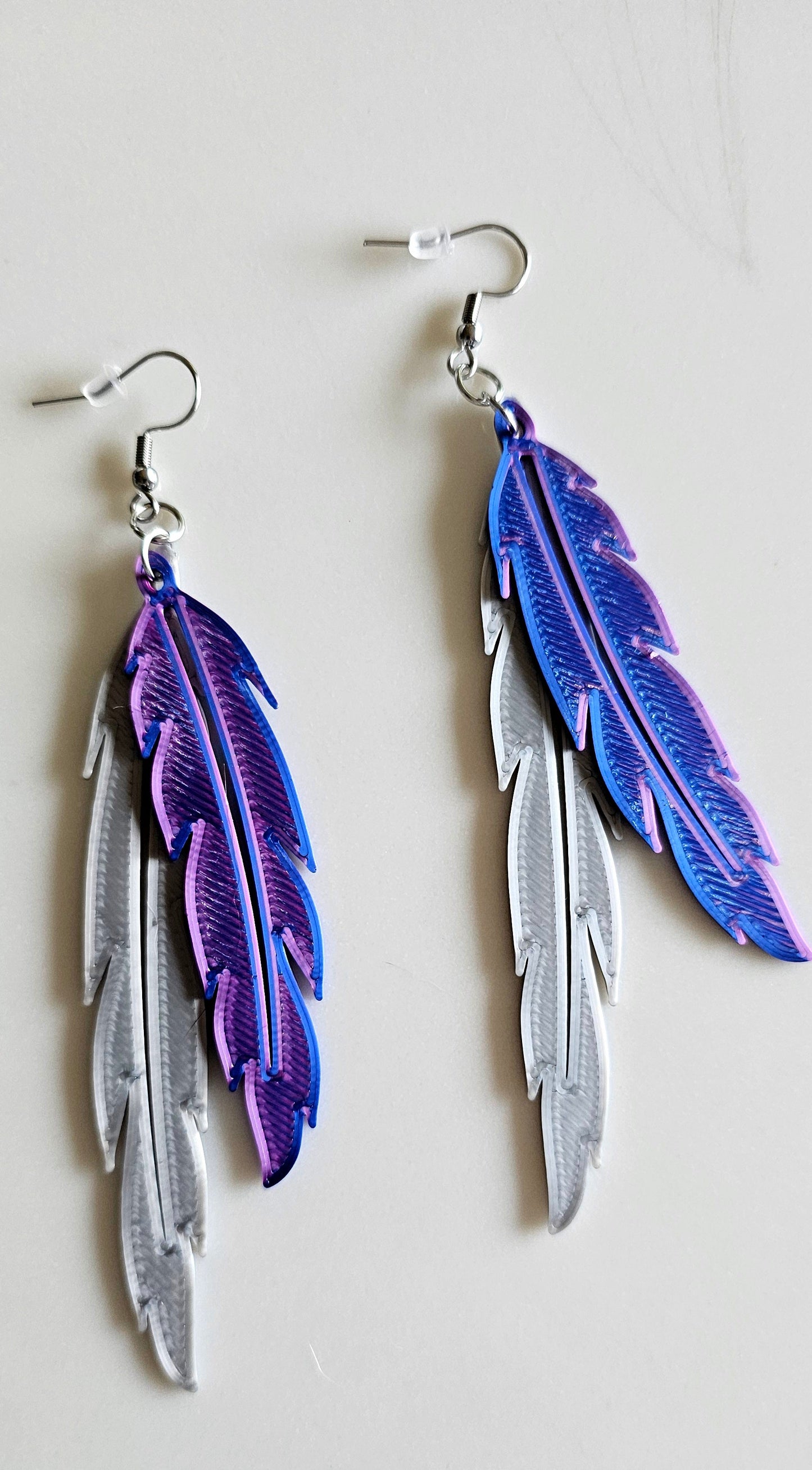 3D Print Double Feather Boho Earrings Made in America