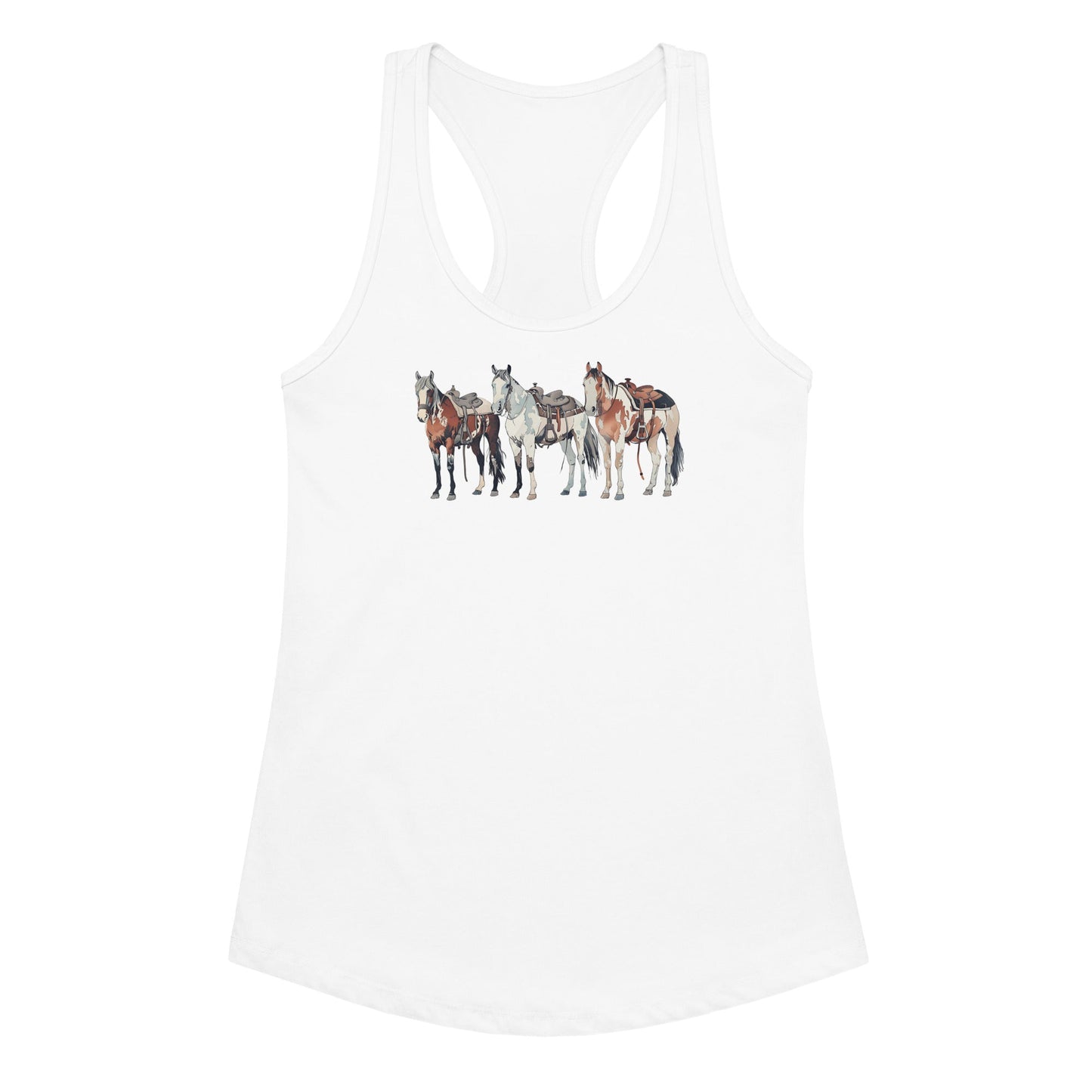Ranch Horse Trio Women’s Fitted Racerback Tank Top